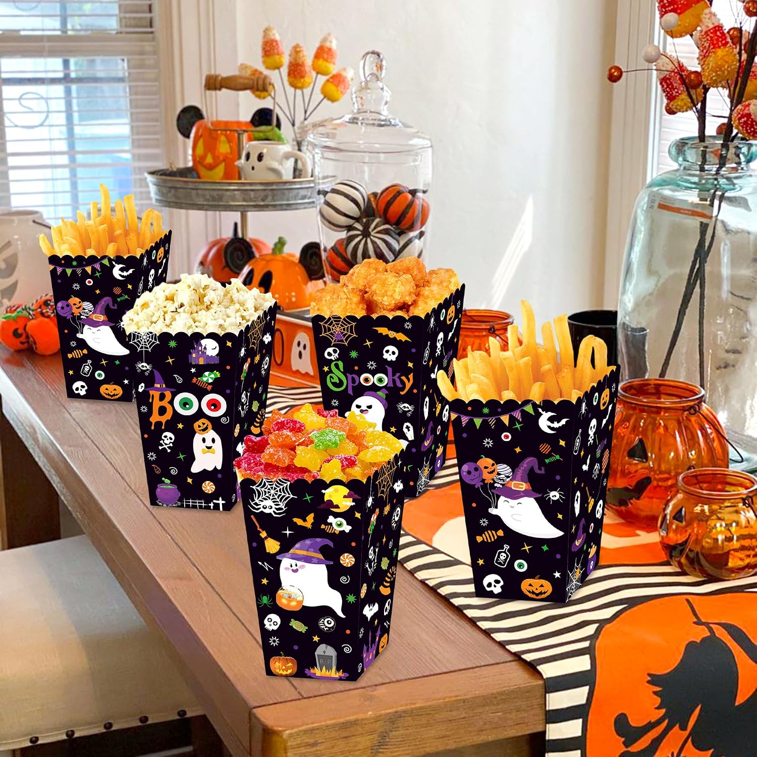 12PCS Halloween Popcorn Boxes A Little Boo Is Due Baby Shower Decorations