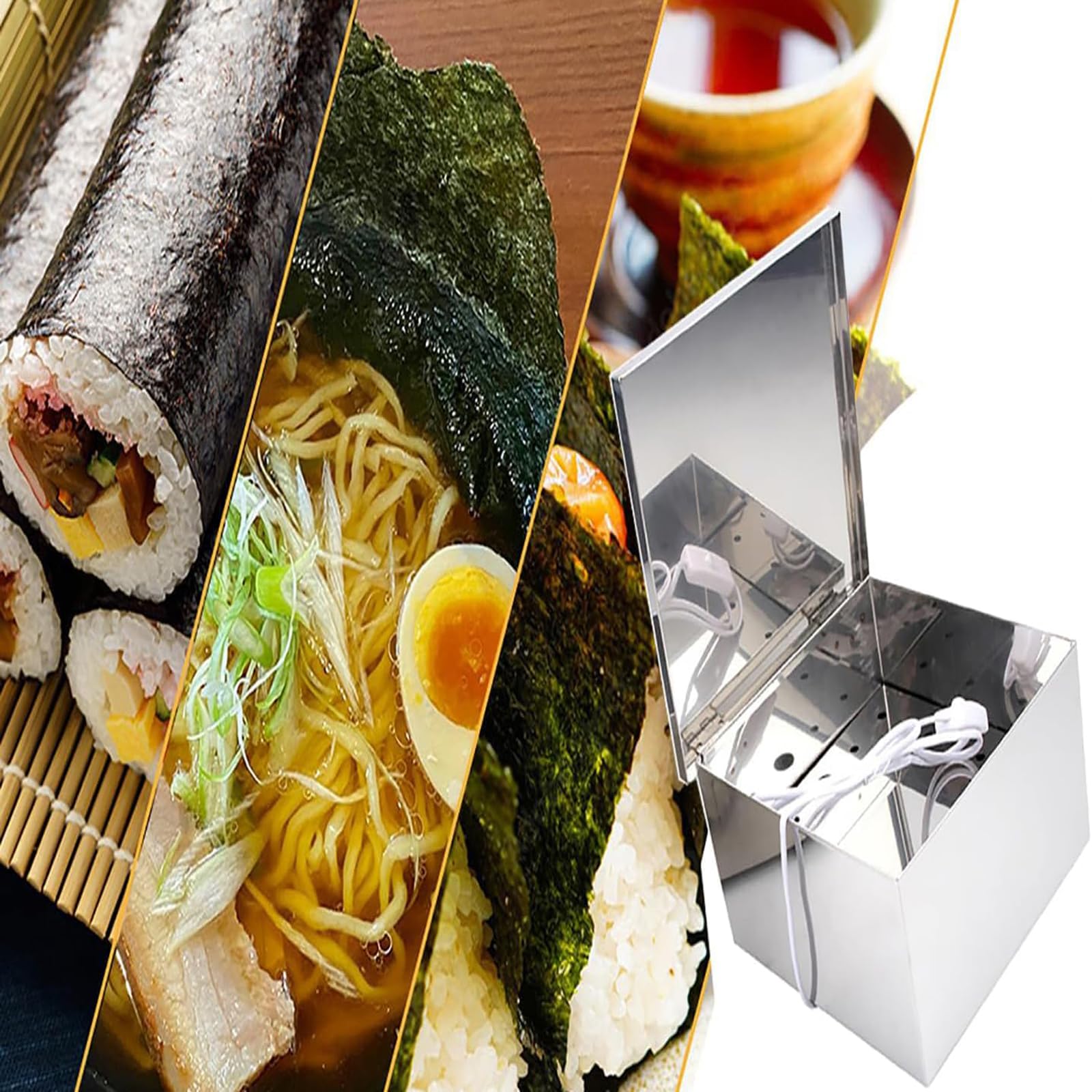 Suszarka do Wodorostów, Stalowy Piec do Sushi z Żarówką Grzewczą | Suszarka do Nori Sushi, Regulacja Temperatury, Równomierne Ogrzewanie, do Sushi Restauracji Japońskich(L)