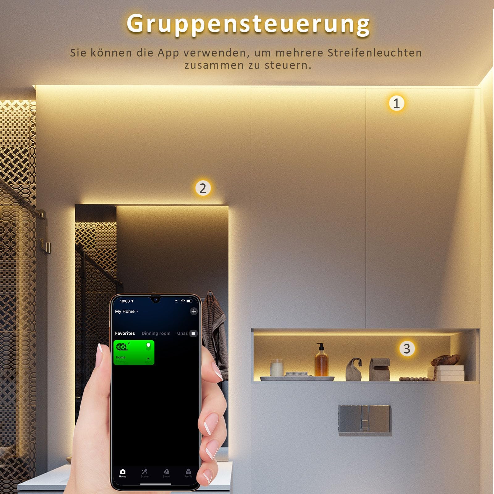 15M Wi-Fi LED Streifen COB - Warmweiss | 24V Mit Fernbedienung, Dimmbar, Timing Funktion, Musik-Sync, Dekoration für Küchenschränke, Feiertage