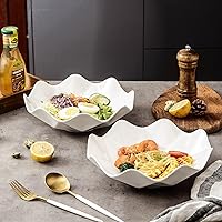 Vista 4 de Frutero decorativo ondulado de 10 pulgadas para encimera de cocina, ensaladeras y platos, cuencos grandes para pasta, dulces, juego de 2 cuencos
