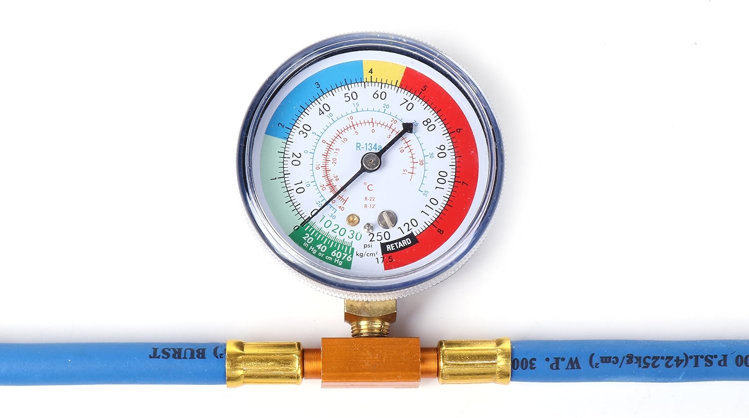 Amazon Desirable 1年保障付き R134a用 エアコン ガス チャージ ホース メーター付き エアコンオイル簡易チェッカー付き 日本語説明書付き 40 エアコンメンテナンス 車 バイク