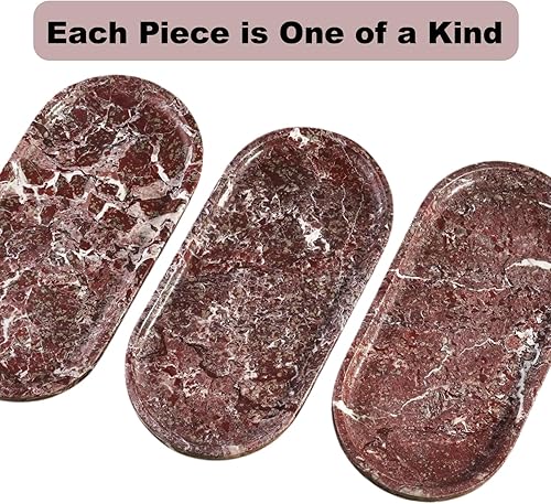 Miniatura 88 de Koville Bandeja de travertino italiano, bandeja decorativa de mármol de 12 x 6 pulgadas para encimera, catchall para perfumes, velas, plato