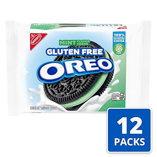 Miniatura 2 de OREO Galletas de sándwich de chocolate con crema de menta sin gluten, galletas sin gluten, 12 paquetes de 12.47 onzas
