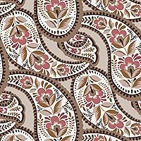 Vista 4 de Dije para bolsa de auriculares con cremallera de algodón prémium Paisley floreciente