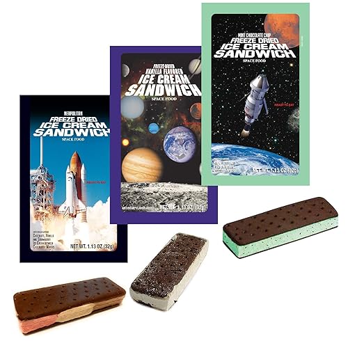 LuvyDuvy Napolitano liofilitano (chocolate, vainilla y fresa), sándwiches de helado con chispas de chocolate y menta, paquete de 3