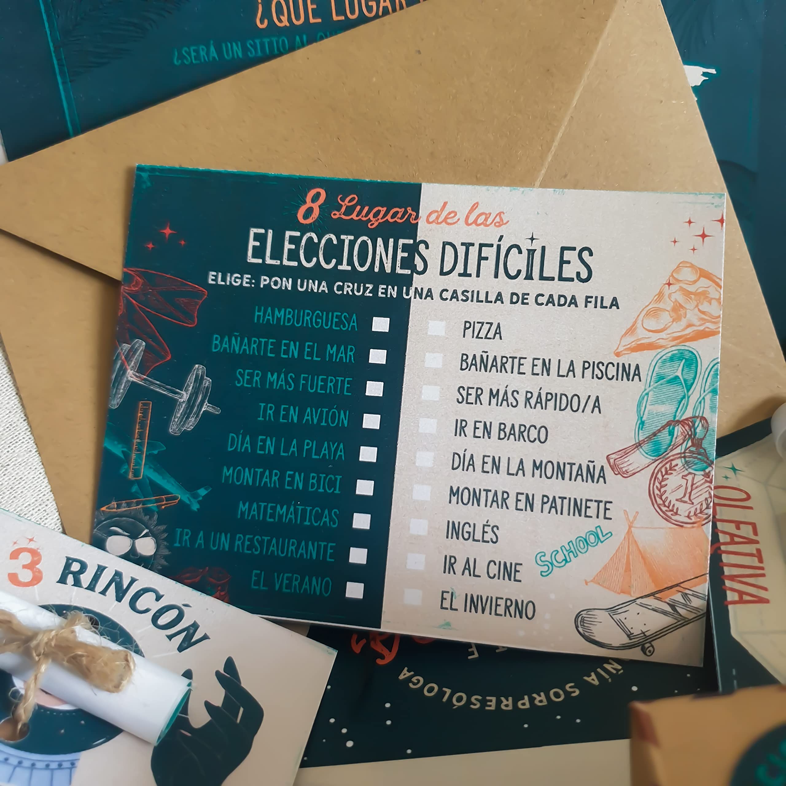 7GANSOS CAPSULA DEL TIEMPO Regalo comunión o cumpleaños para niños de 8 a 11 años. Gymkana infantil para guardar sus ideas para el futuro. Handmade.