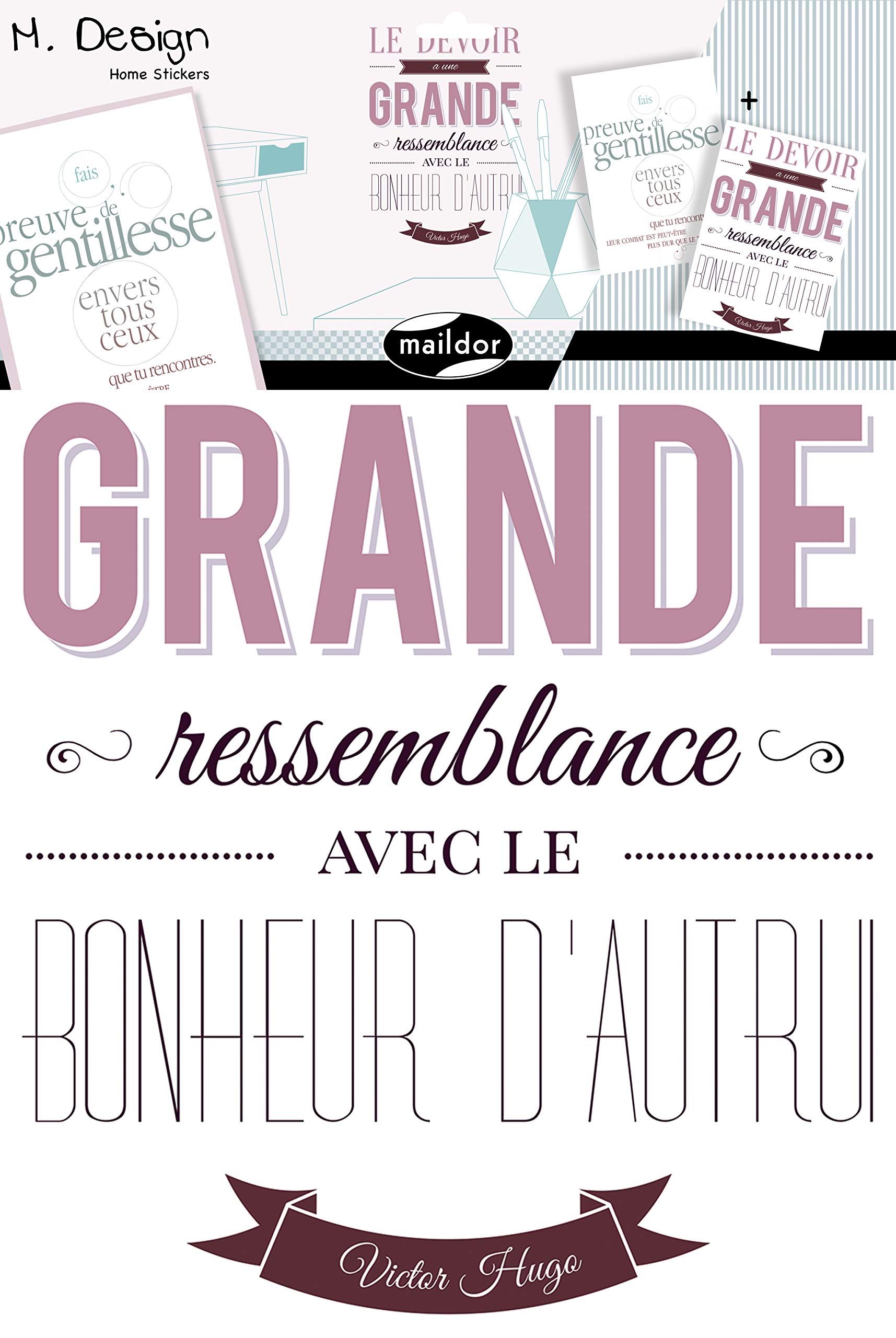 Decopatch ad032o – Maildor M. Design Quotes – Wall Stickers – 2 Sheets – 34.5 x 49 cm