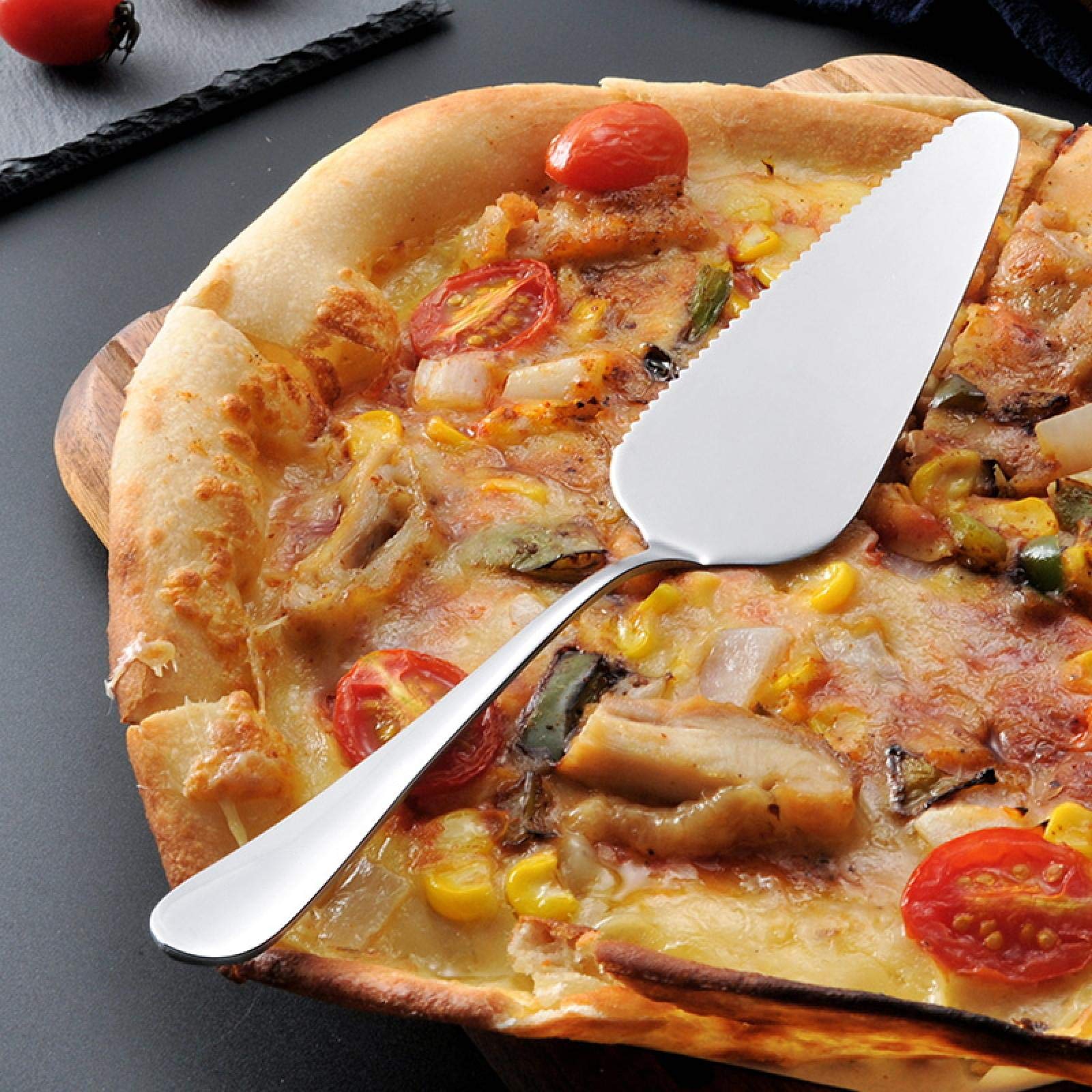 Pala para Pizza, 1 Pieza, para Servir Tartas, Pala para Pizza, Cortador de Tartas, Cuchillo para Mantequilla, espátula para Queso, Herramientas de Acero Inoxidable para r