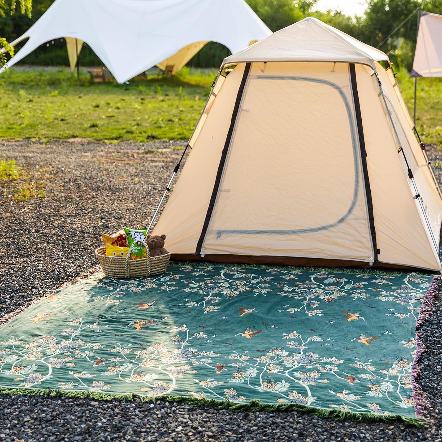 Snycler Boho Throw Blanket for Bed - 100% Cotton Ultra Soft Rustic Quilt Green Hummingbird Printed Farmhouse Decor Bed Blankets,60"×80" All Season Rustic Throw for Sofa Couch Chair - Image 7