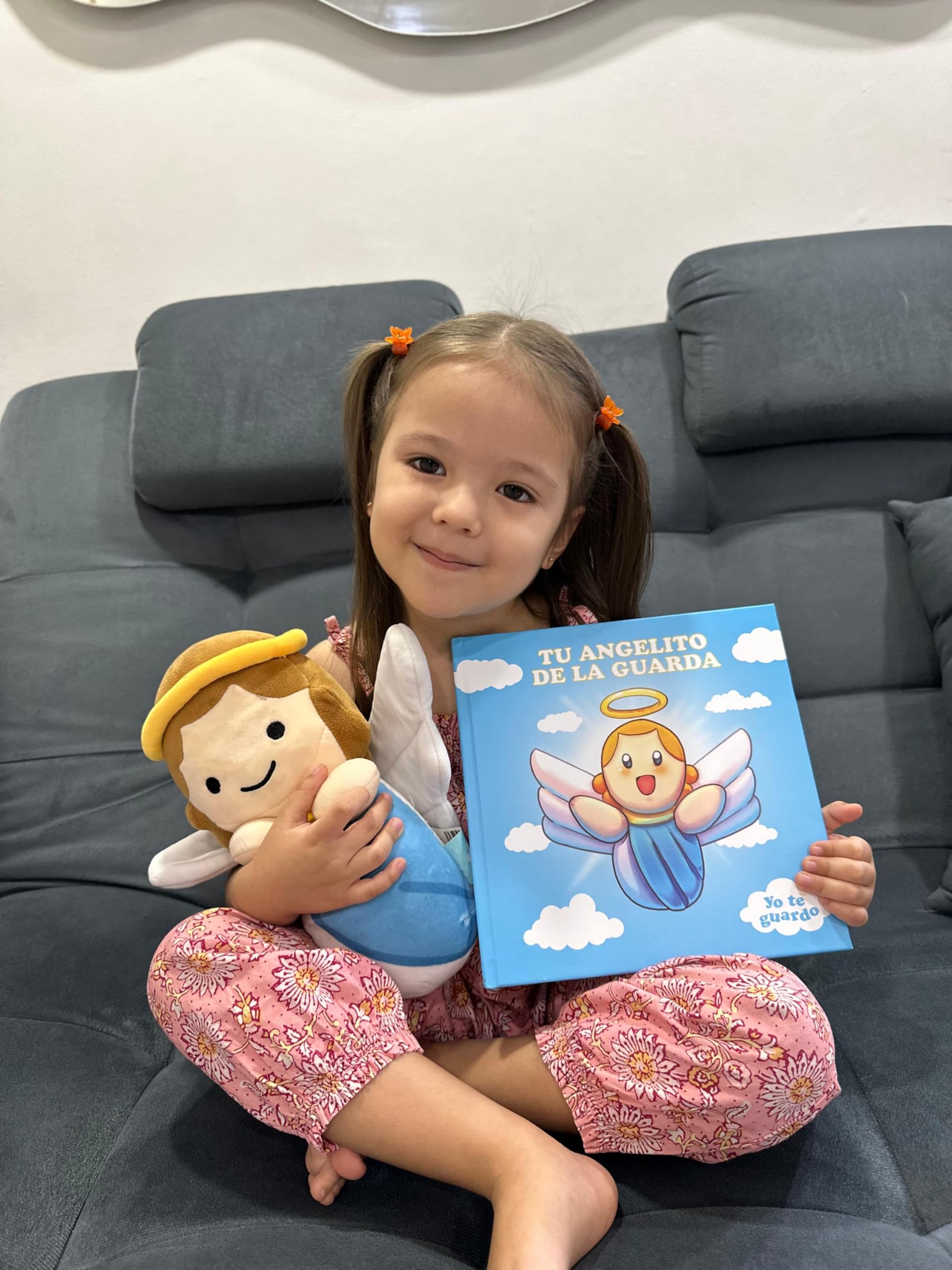 Pack Regalo Peluche Bebé Ángel 25cm y Cuento Infantil Personalizable – Regalo Bautizo Niño y Niña, Regalos Originales Bebés 1 Año, Cuentos Infantiles 3 años hasta 5 Años