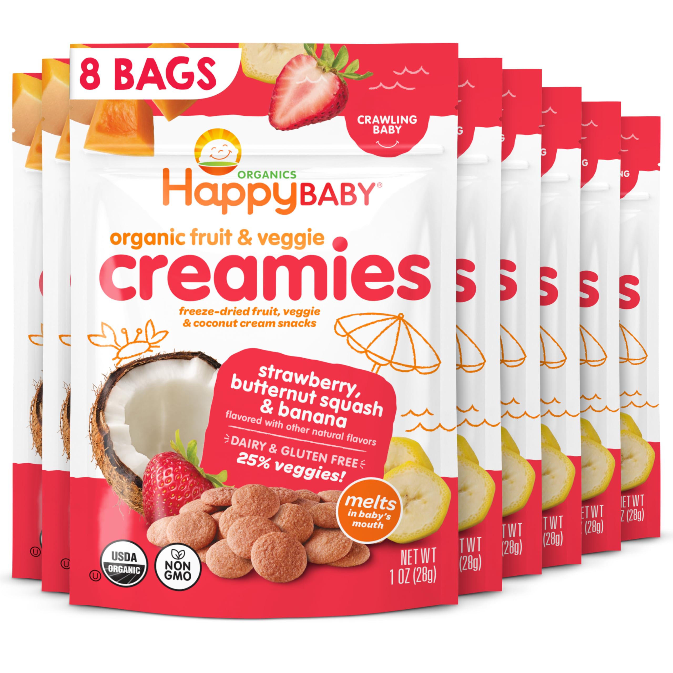 Amazon.com: Happy Baby Organic Creamies Freeze Dried Fruit, Veggie