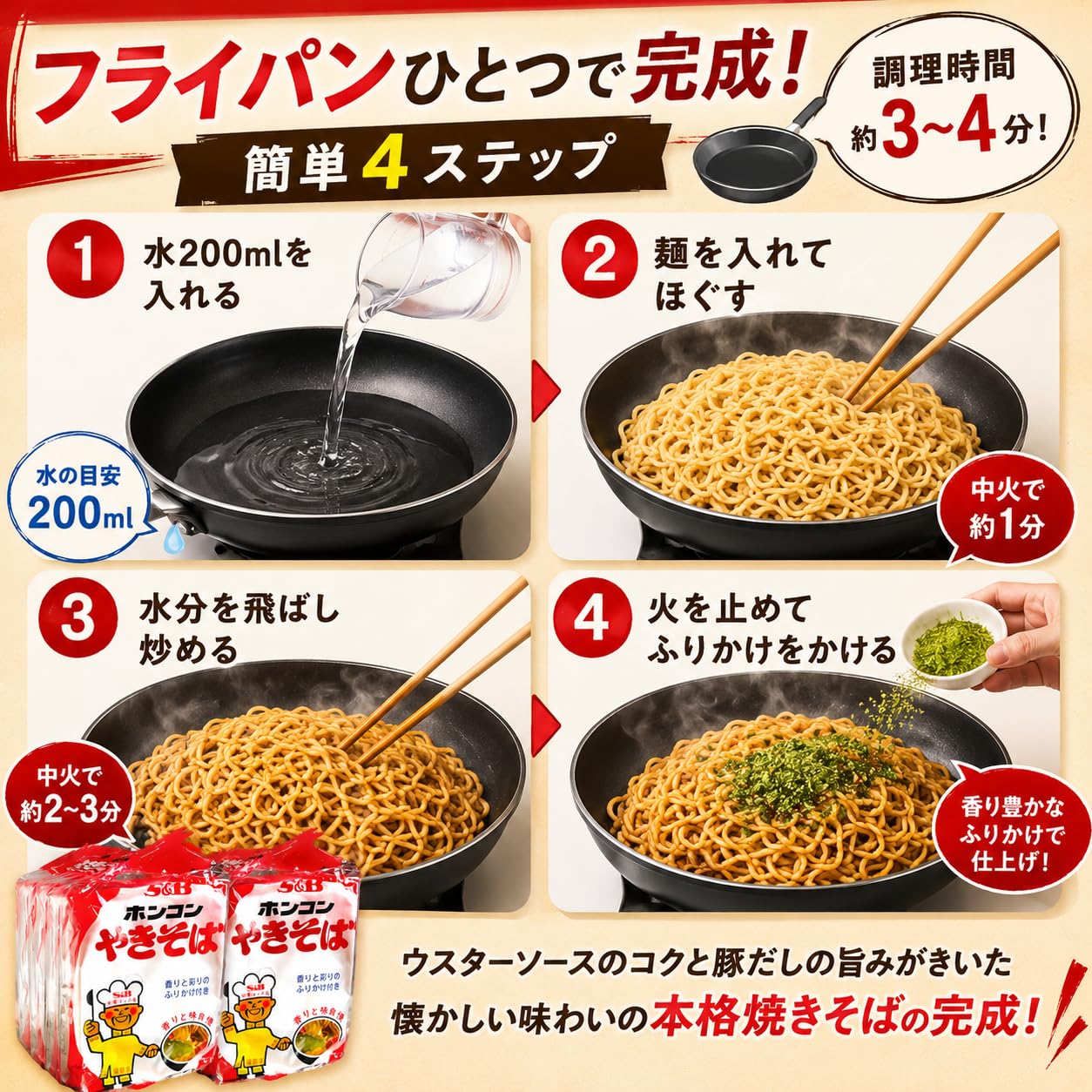 Amazon.co.jp: 【地域限定】エスビー ホンコンやきそば 5食パック×2袋