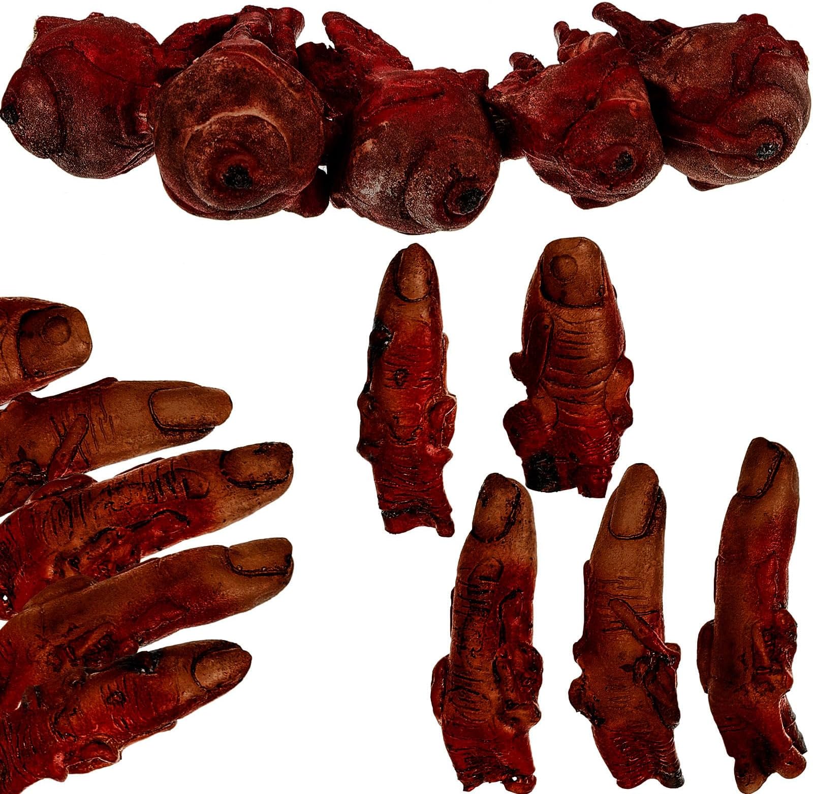 15 Pieces Halloween Broken Fake Body Parts Decoration Scary Fake Fingers Eyeballs Horror Props Halloween Haunted Room Vampire Zombie Horror Party Favors