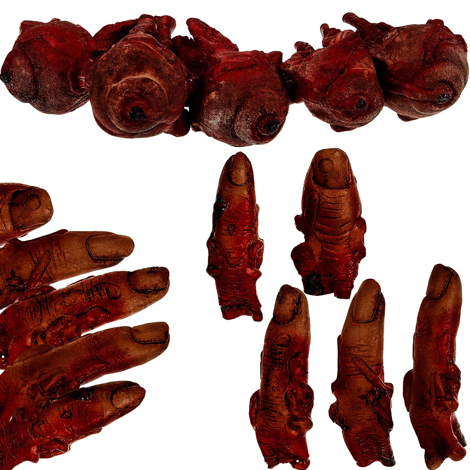 15 Pieces Halloween Broken Fake Body Parts Decoration Scary Fake Fingers Eyeballs Horror Props Halloween Haunted Room Vampire Zombie Horror Party Favors