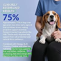 Vista 3 de Cardo mariano para perros – 120 tabletas masticables – Silimarina – Apoyo hepático y renal con EPA y DHA – Desintoxicación – Suplemento hepático