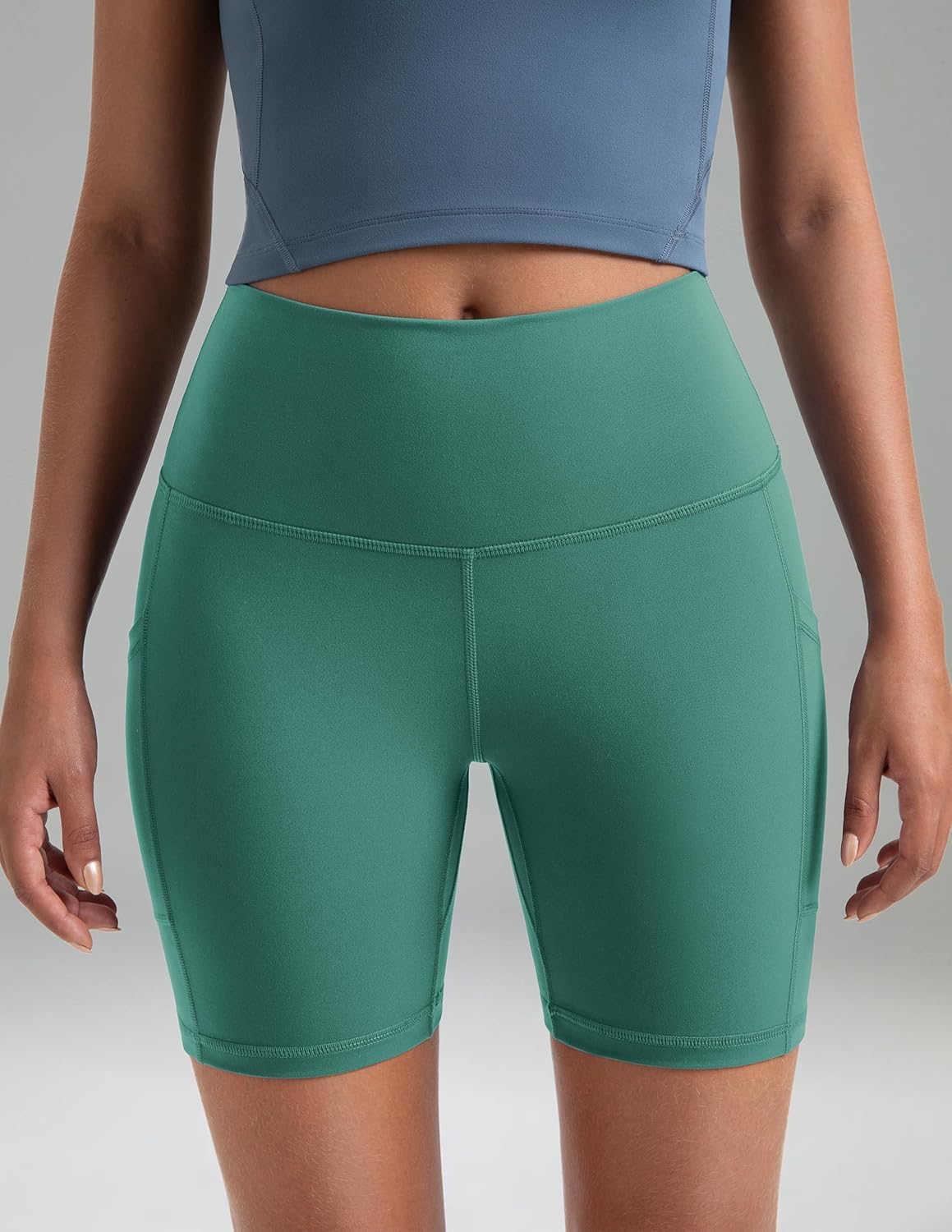 Colorfulkoala Women's High Waisted Biker Shorts with Pockets 6" Inseam Yoga Tummy Control Short - Image 3