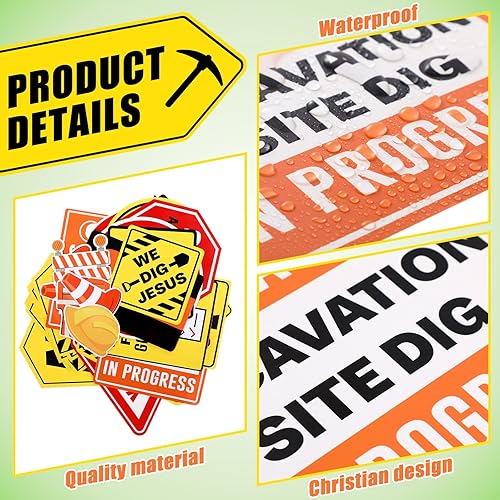 Miniatura 3 de Harloon 67 piezas de decoración de aula de construcción cristiana, tableros de anuncios de bienvenida religiosa, recortes de letreros de viaje por