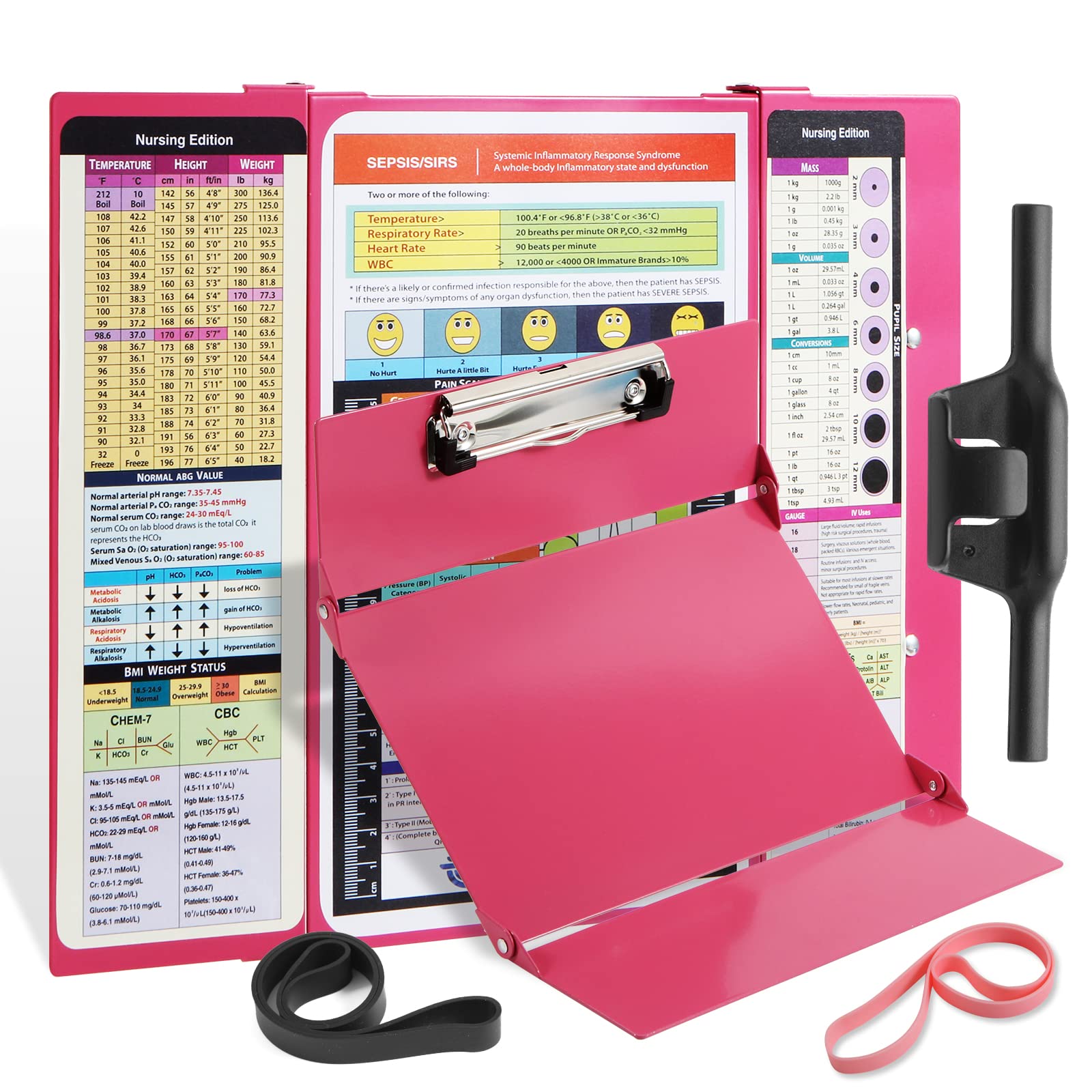 Buy Nursing Clipboard with Medical Edition Cheat Sheets 3 Layers Nurse