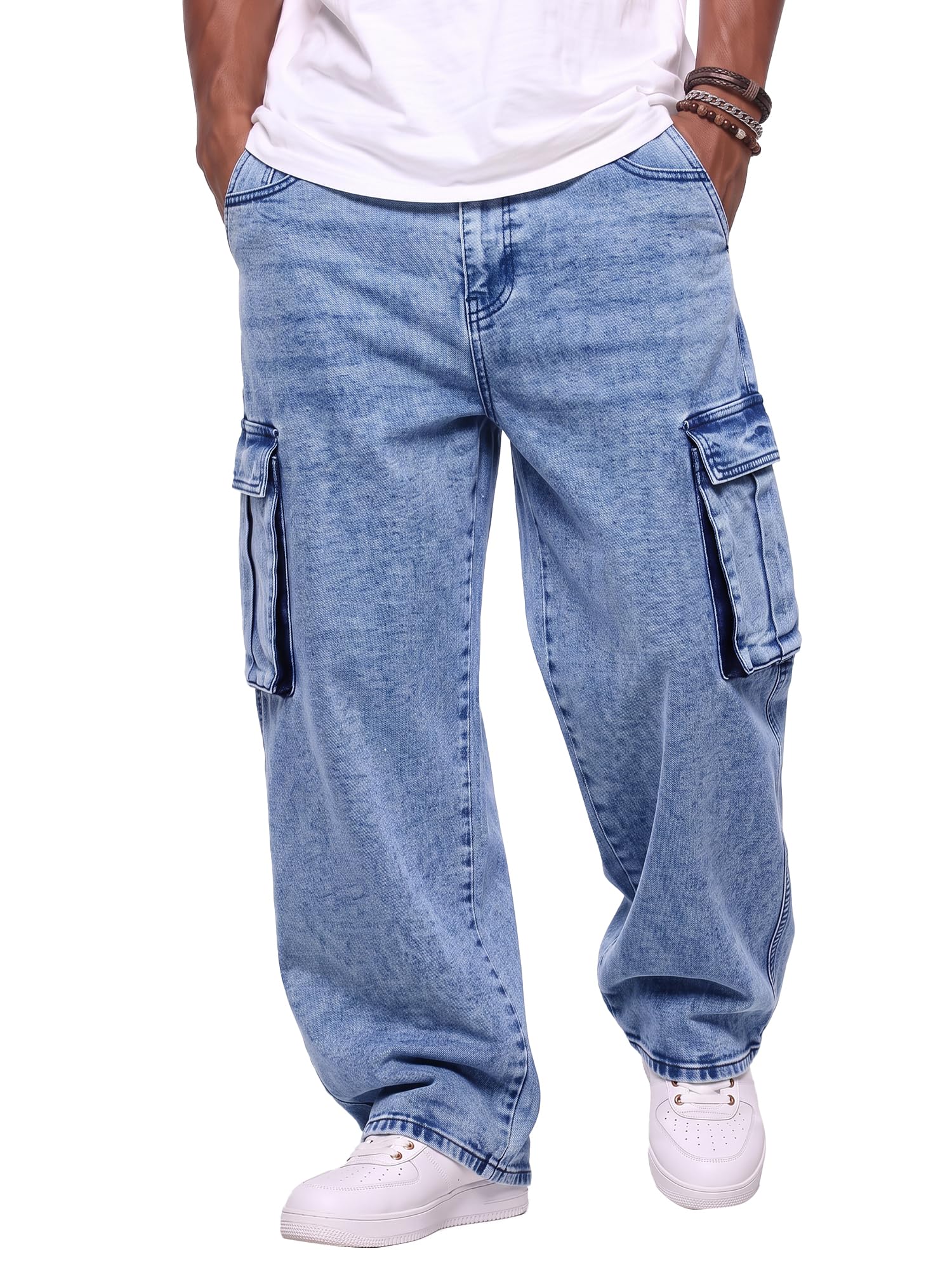JMIERR Jeans Herren Baggy Cargohose Y2K Streetwear Jeans Hosen