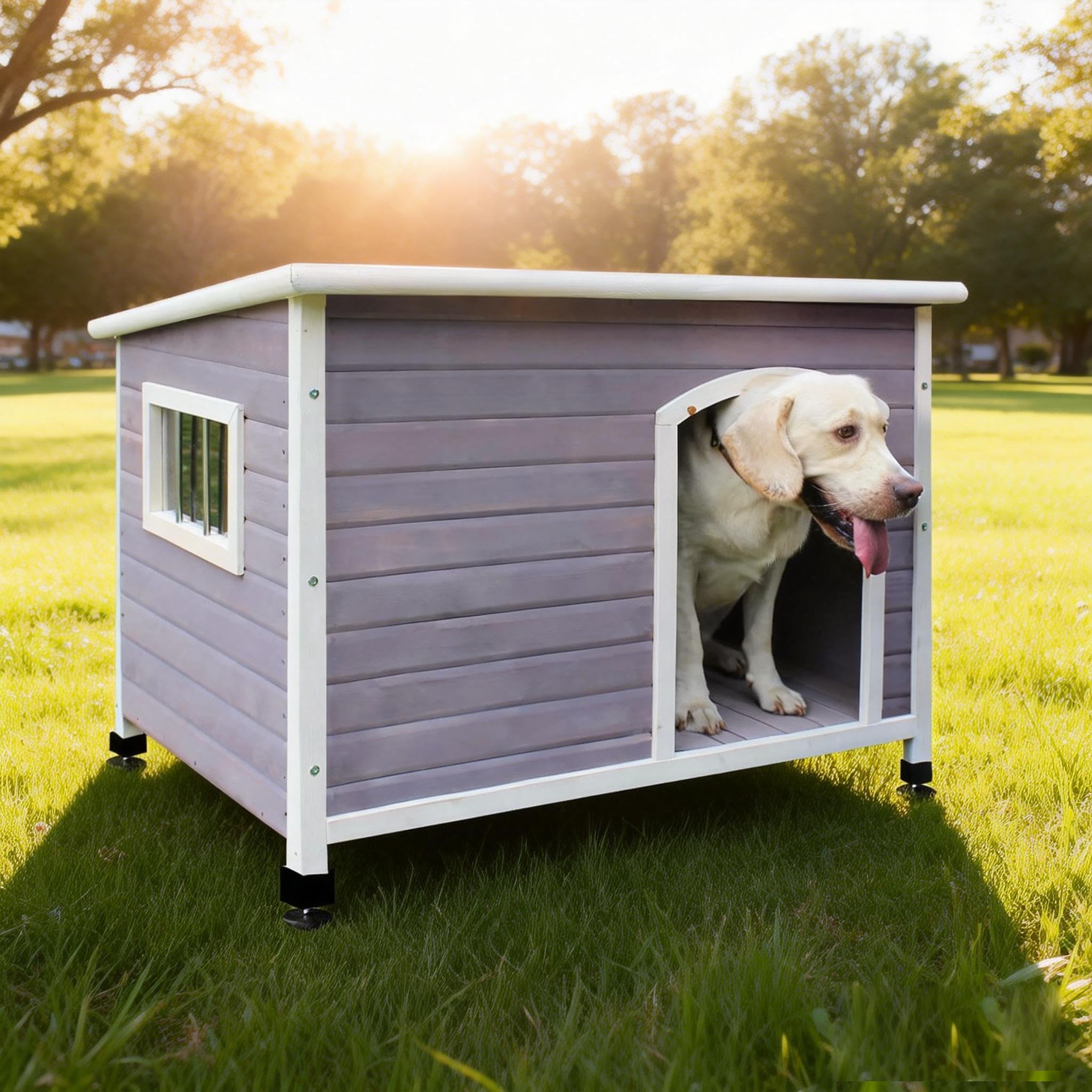 Rockever 44 Inch Wooden Dog House