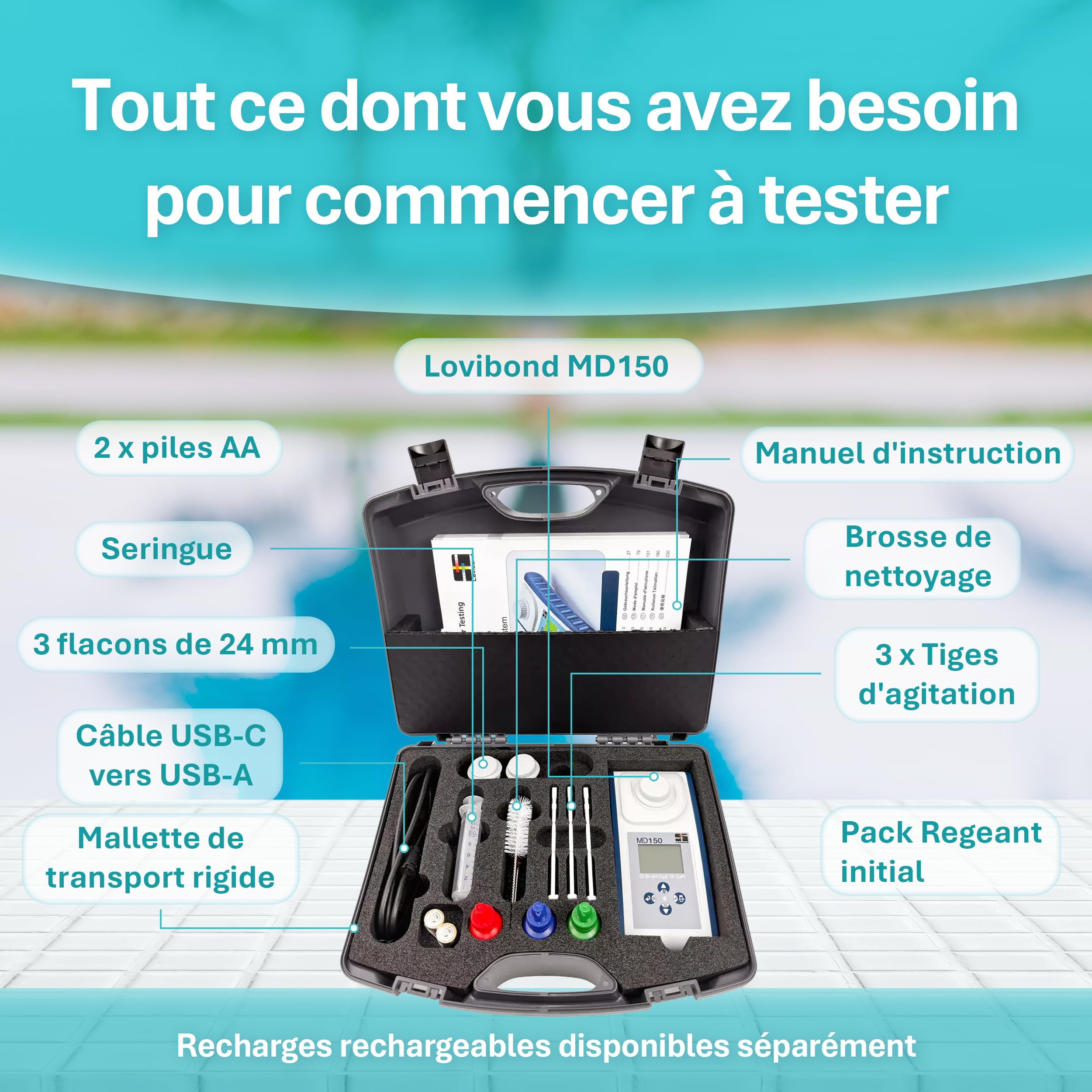 MD150 fotometr chloru, bromu, pH, cyA, TA i wapnia – tabletki