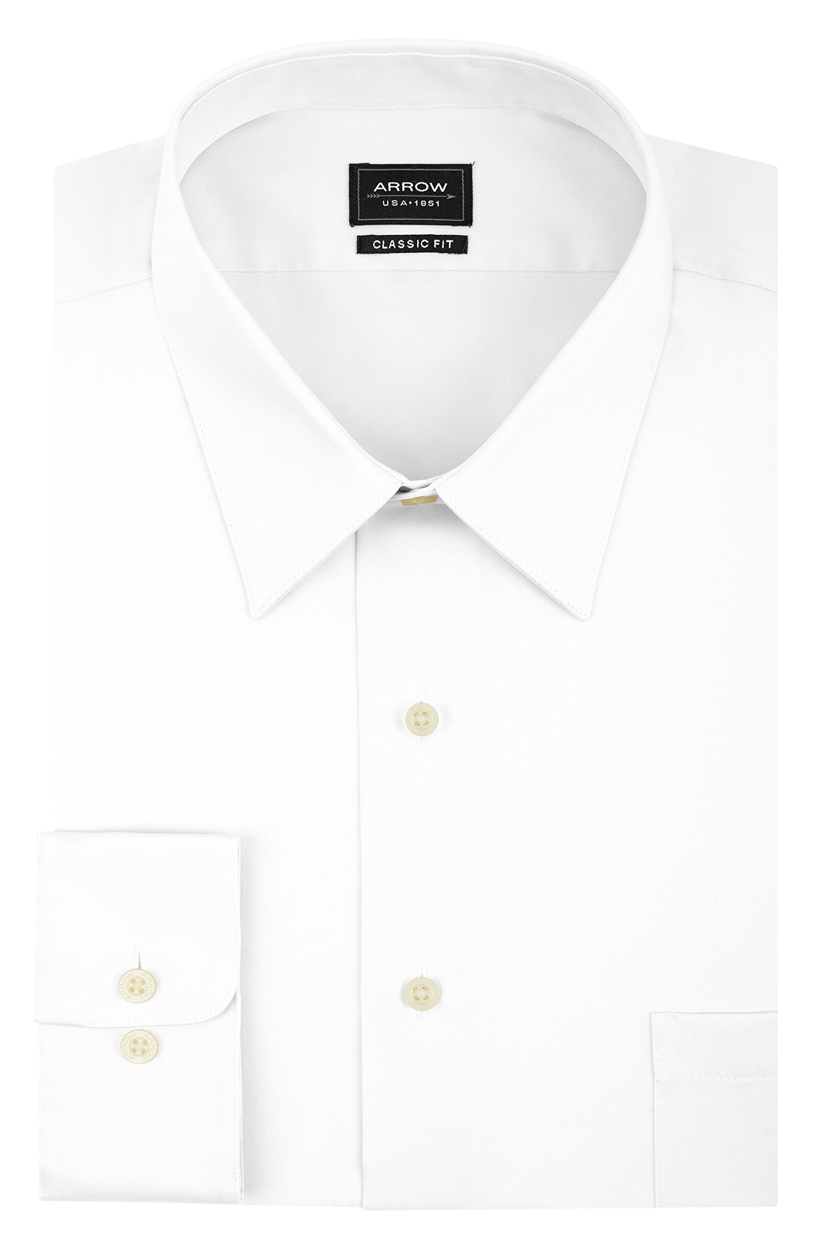 arrow sateen dress shirt Arrow Sateen Look Button-Down Long Sleeve Casual Dress Shirt Men Size 34/35