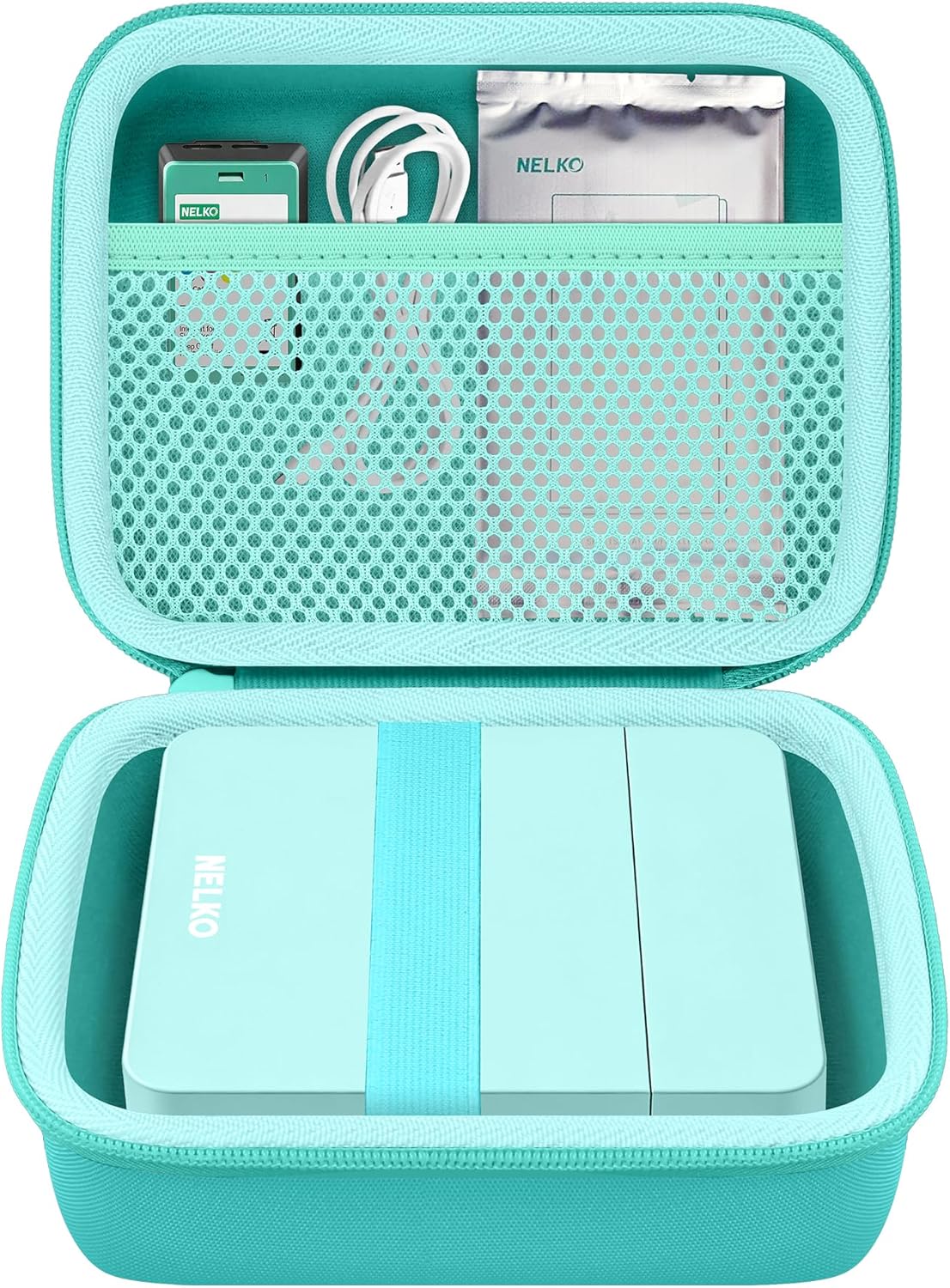 khanka Case for Nelko Photo Printer, PP03 /PP01 Color Mini Portable Printer, Compatible with Nelko PP03/PP01 Photo Printer and Photo Paper,Case Only(Mint Green)