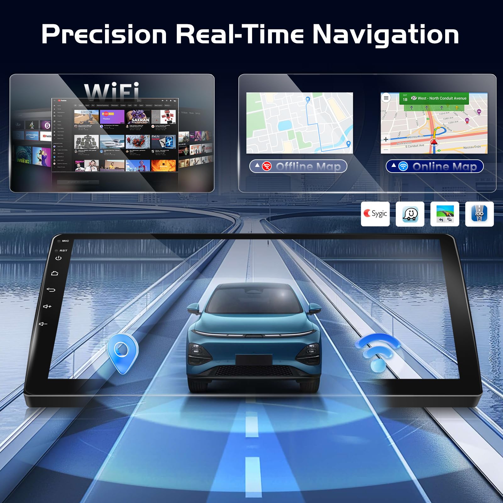 Radio samochodowe z systemem Android do Mazda 6 GH 2007-2012 z bezprzewodowym systemem CarPlay i Android Auto, radio z ekranem 9", 2 + 64 GB, DSP, WiFi, nawigacja GPS, Bluetooth, FM RDS, SWC + kamera