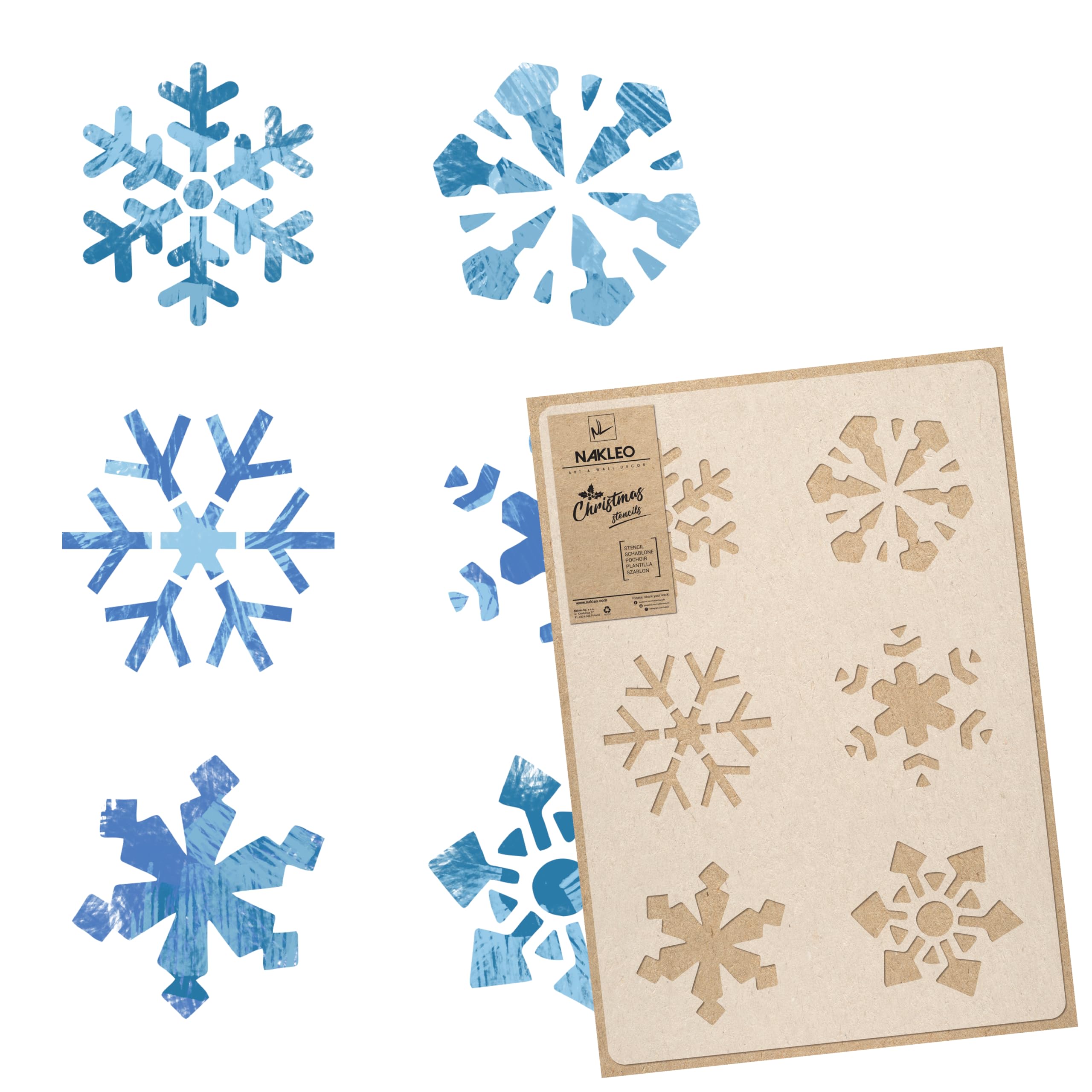 NAKLEO Reusable Christmas Window Stencil - Snowflake & Tree Patterns For Artificial Snow Spray (Large 23.2x37.4") - View #5