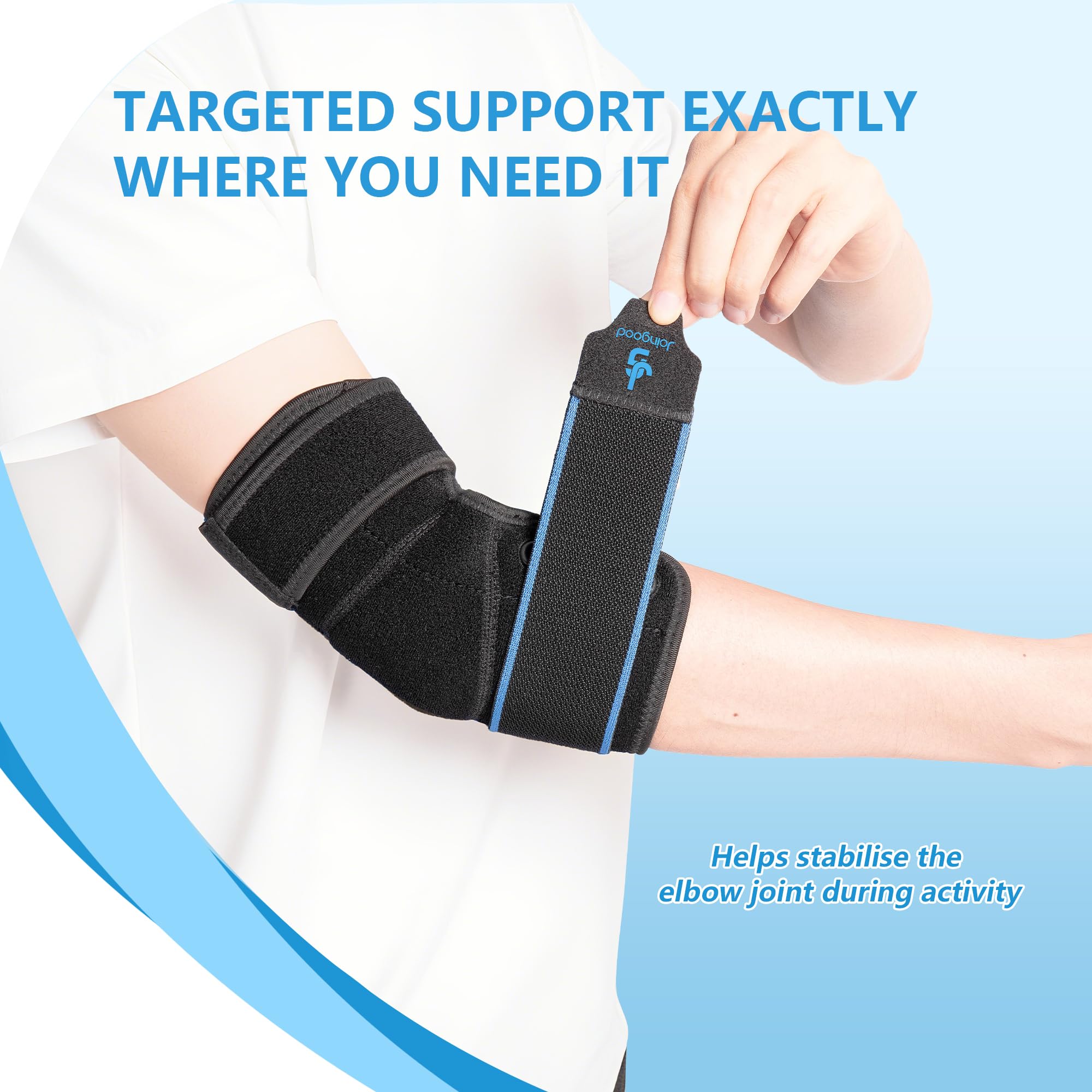 Supporto Gomito Sportivo Regolabile, Fascia Compressione per Allenamento Tennis Golf e Recupero, Manica Traspirante per Uomini e Donne, S/M
