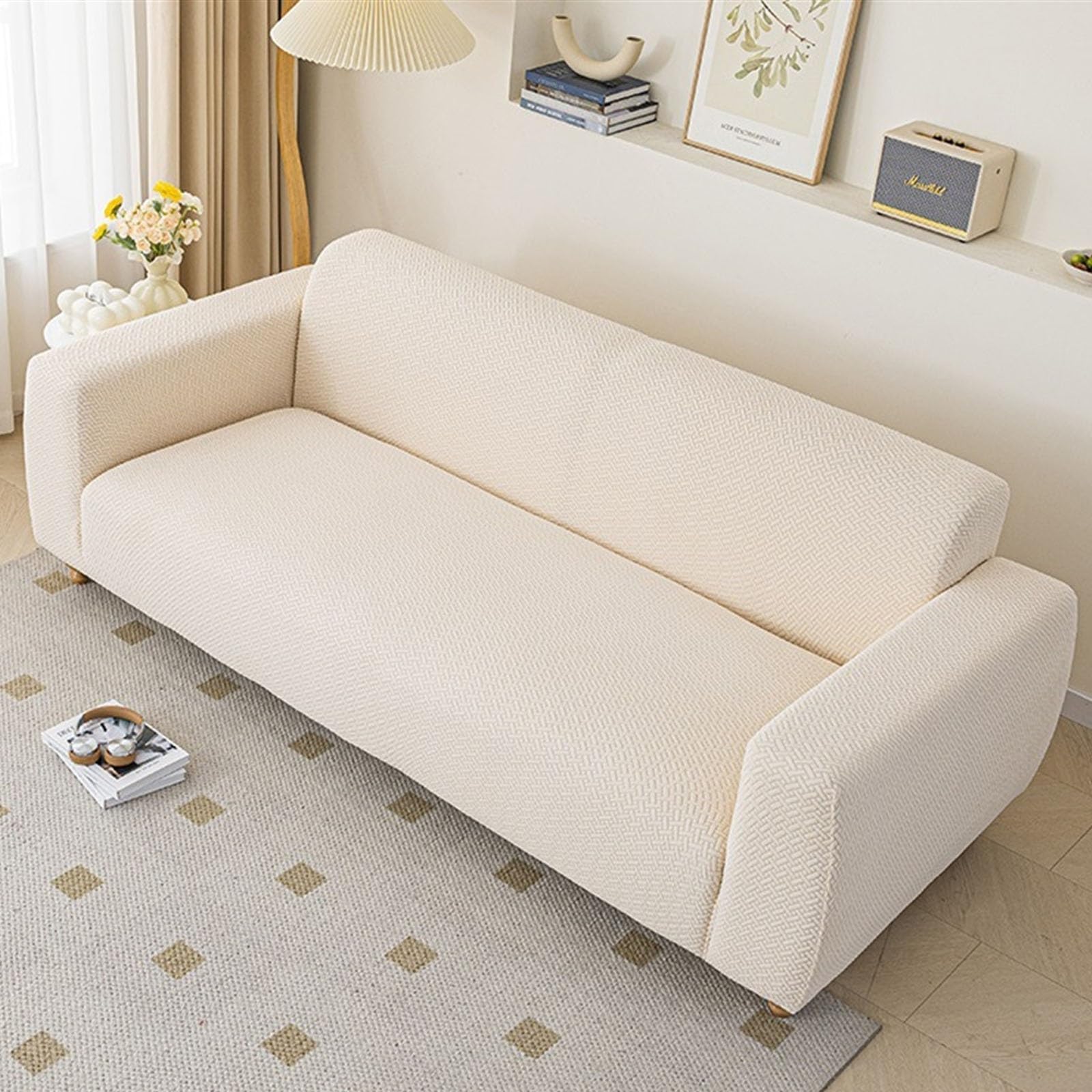 Housse de canapé élastique universelle extensible pour salon intérieur taille S 90-140cm
