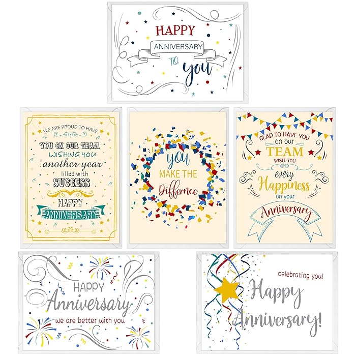 Buy 36 Sets Work Anniversary Cards with Envelopes, Employee