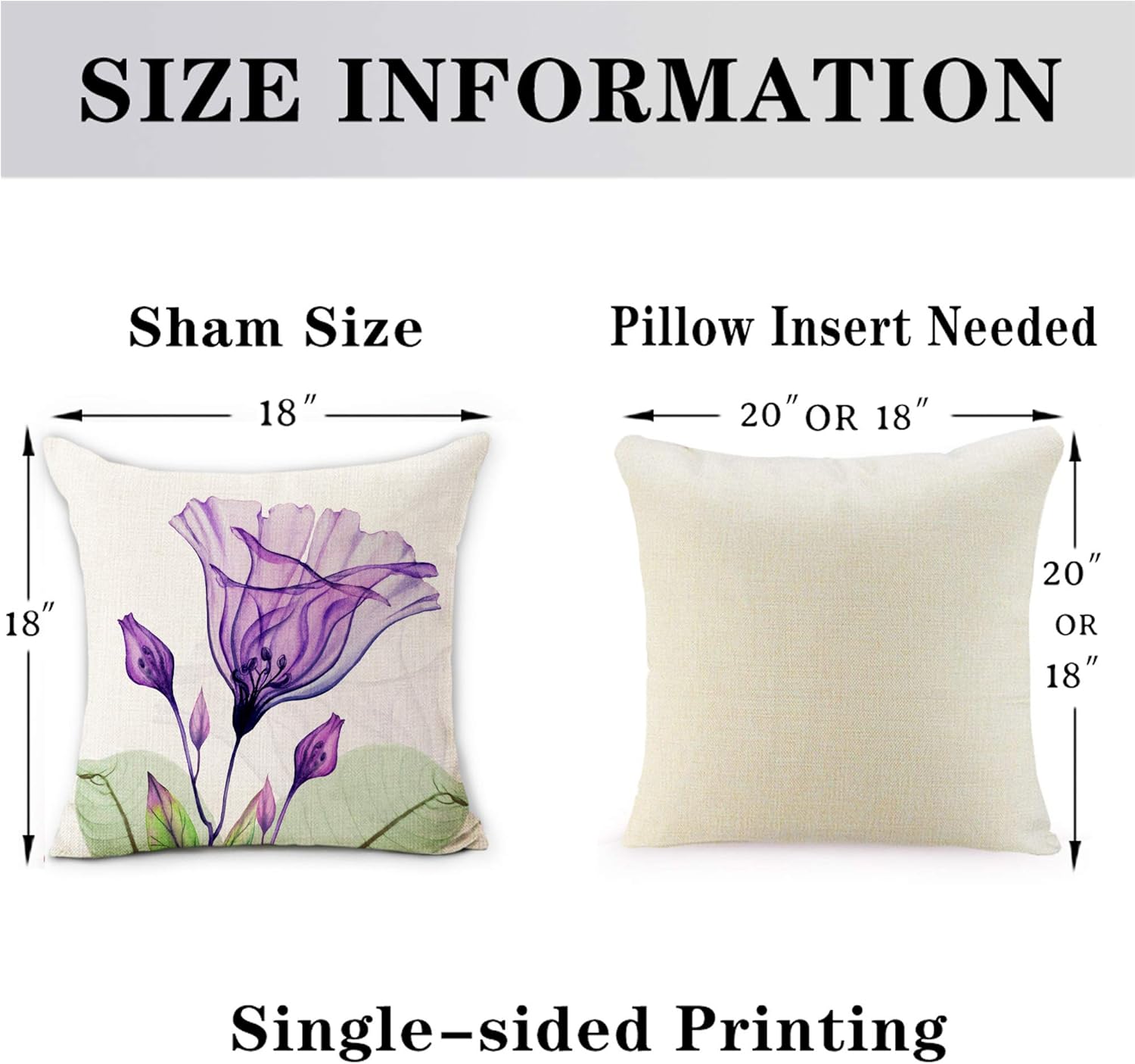 Hexagram Decorative Floral Flower Pillow Covers 18 x 18, Blue Pink Purple Green Yellow Decor Flower Throw Pillow Covers Set of 4 Linen Cushion Case for Living Room Couch Sofa Patio Outdoor Home Decor Flower 18x18 inch