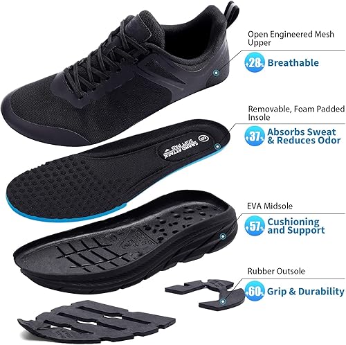 Miniatura 2 de Zapatos deportivos para correr y caminar para hombre Máxima comodidad acolchada Duradera antideslizante Zapatillas deportivas transpirables de