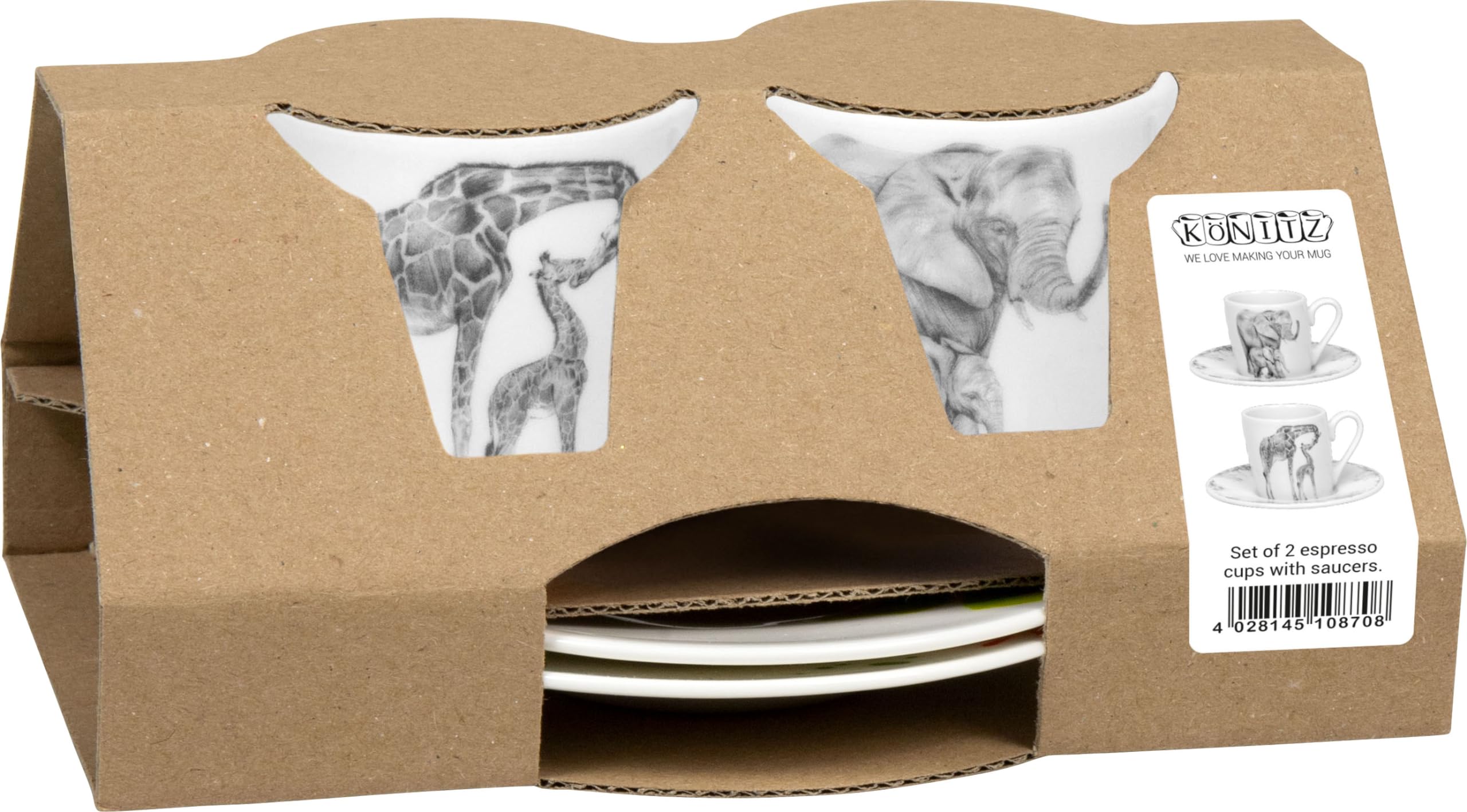 Expresso de collection Könitz porcelaine fine coffret cadeau Anime Girafe