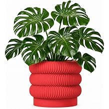 Large 3D Printed Modern Minimalist Planter Pots - 10 Inch Planter Pots with Drainage Plug - Large Flower Planter for Indoor Plants - Biodegradable Flower Planter for Home Garden Office Maro