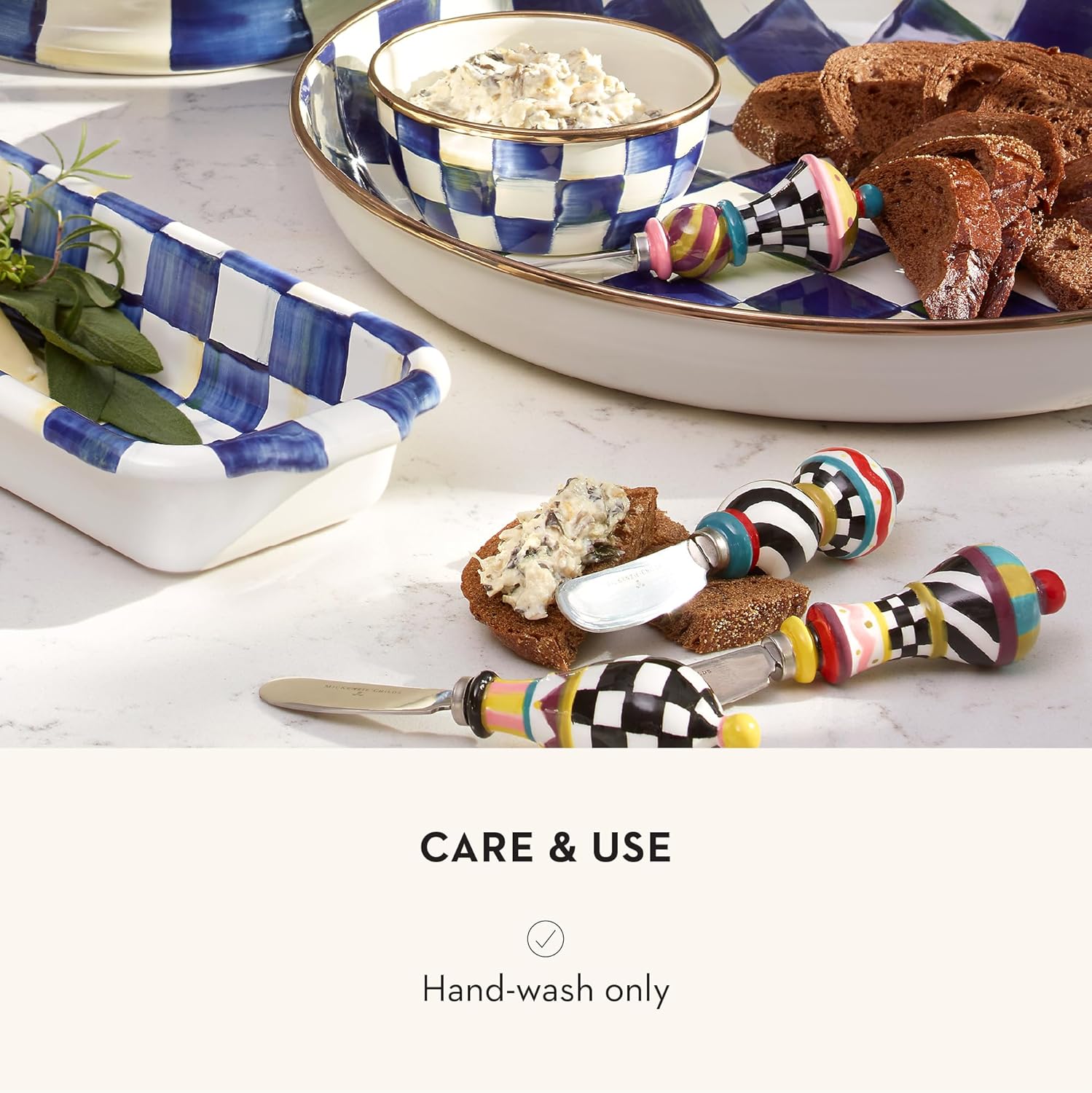 MACKENZIE-CHILDS Jubilee Canapé Knife Set, Stainless-Steel Charcuterie Knife Set, Set of 4