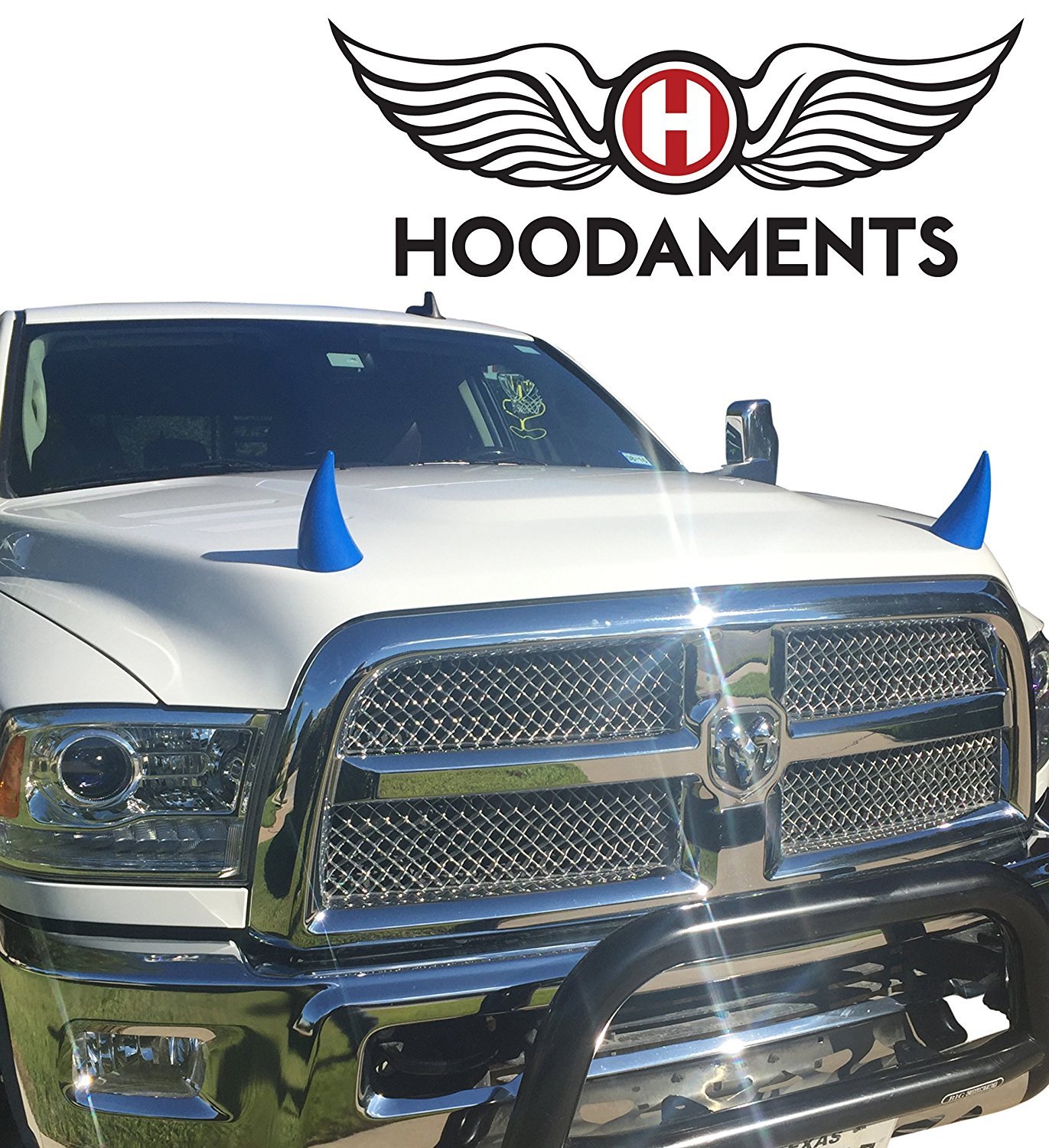 Hoodaments Blue Bull Horns for Cars (Blue) Amazon.in Car & Motorbike