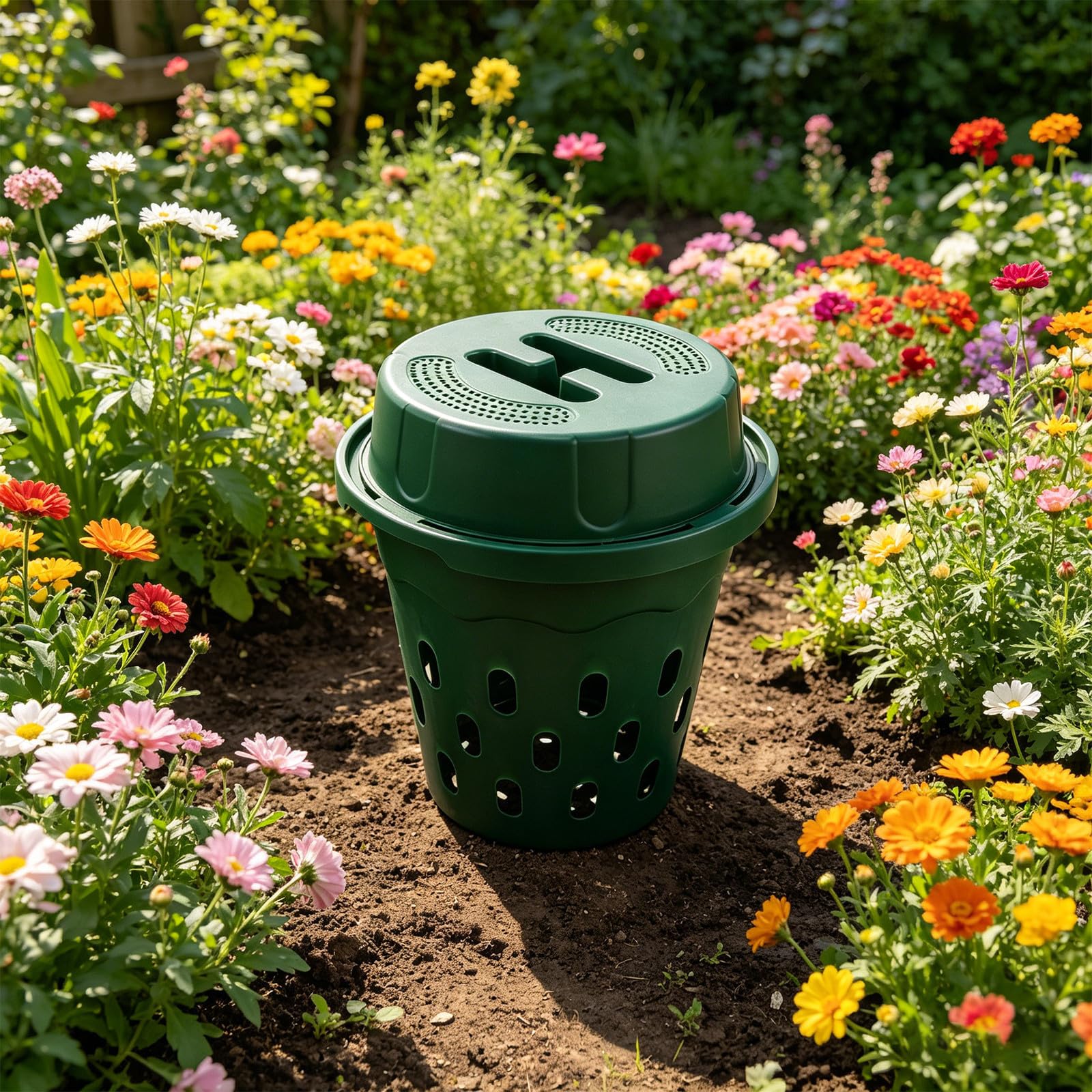 Levemolo Compostiera per Lombrichi Habitat Sano per Rifiuti da Cucina Organica in Plastica Verde per Vermicompostaggio e Letti da Giardino All'aperto