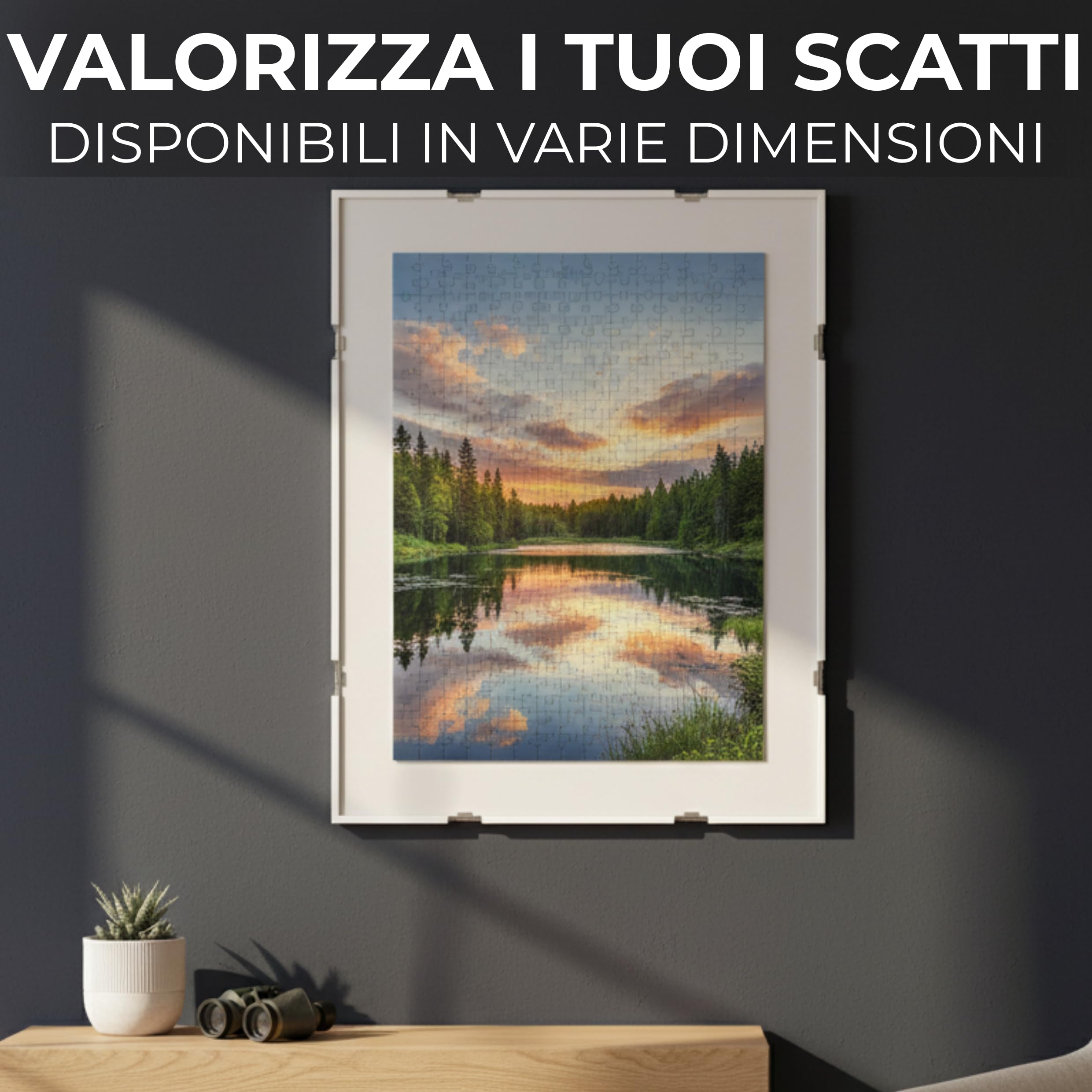EffeDecor Cornice a Giorno Supporto in Cartone Pressato Frontale in Crilex Trasparente Ideale per Foto,Puzzle,Documenti,Diplomi, Stampe artistiche, Poster, Quadri moderni A4 (60x80 cm)