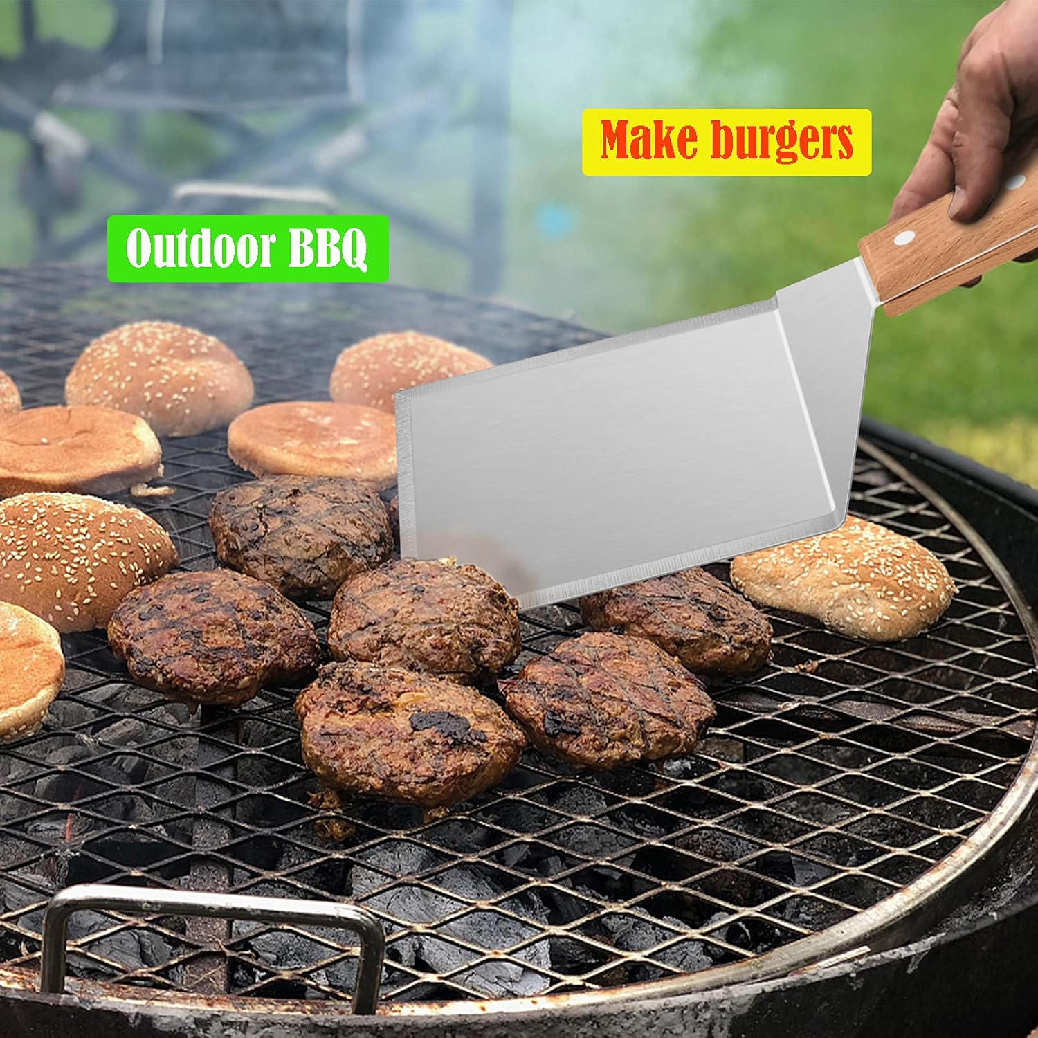 HaSteeL Metal Spatula Set, Large Griddle Spatula Tools for Flat Top BBQ image 3
