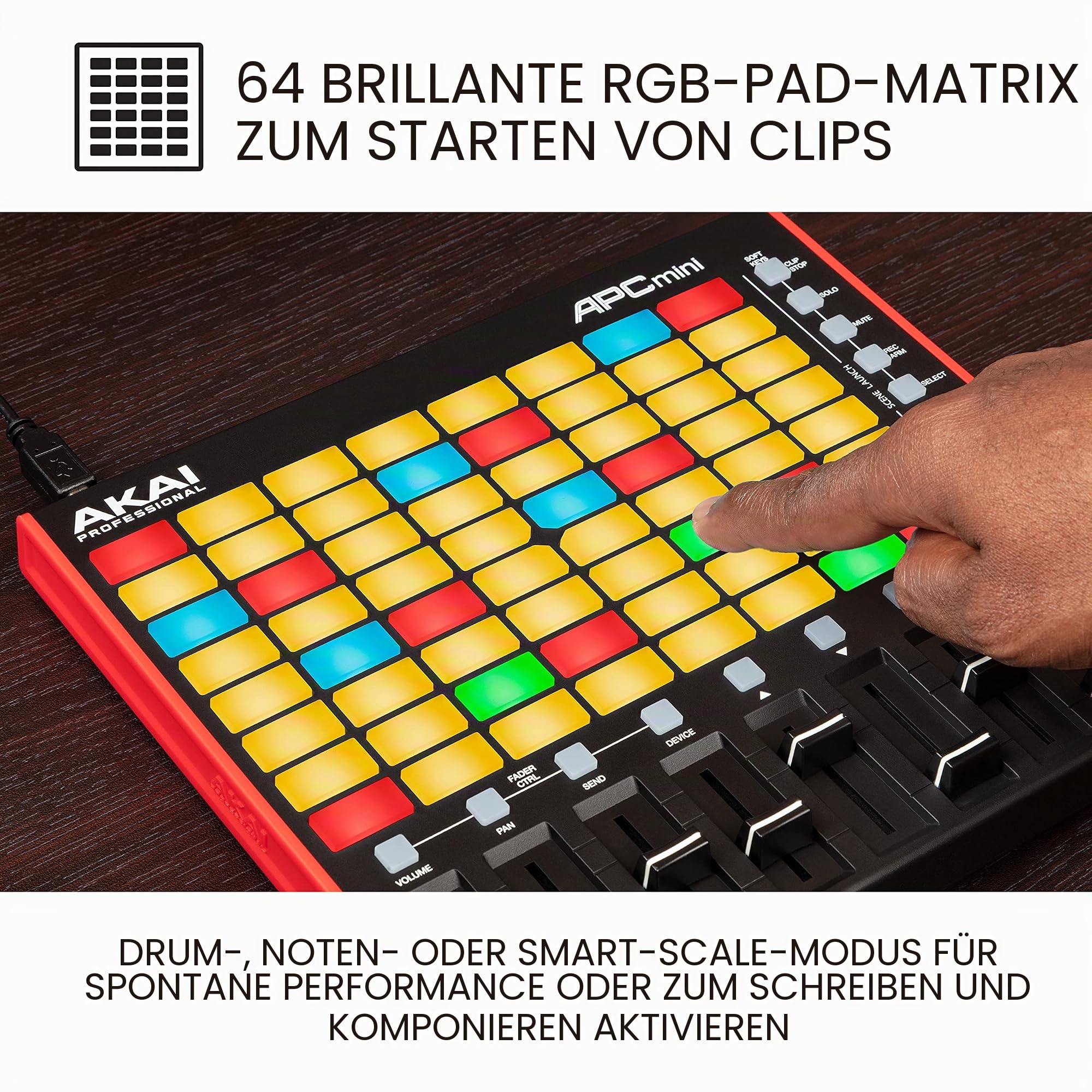 Akai Professional APC Mini MK2 - USB MIDI Pad Controller & Professional LPD8 – USB MIDI Controller mit 8 responsiven MPC Drum Pads