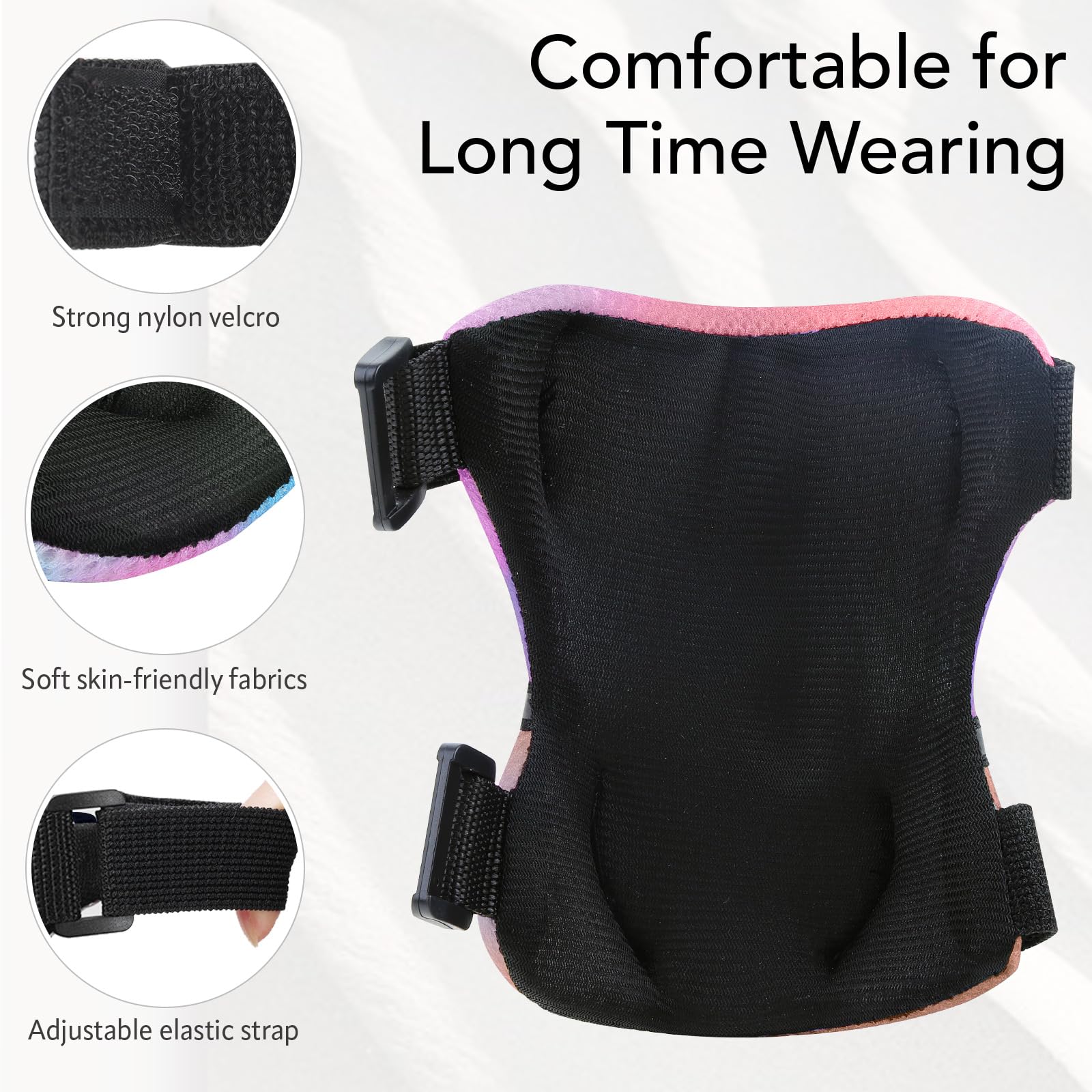 YOOXARMOR Protecciones Patines Niña,Rodilleras Coderas y Muñequeras Set para Patinaje Ciclismo Monopatín Bicicleta Skate Juego de 6 Protectores de Rodillos para 3-6-13 Niño - 4