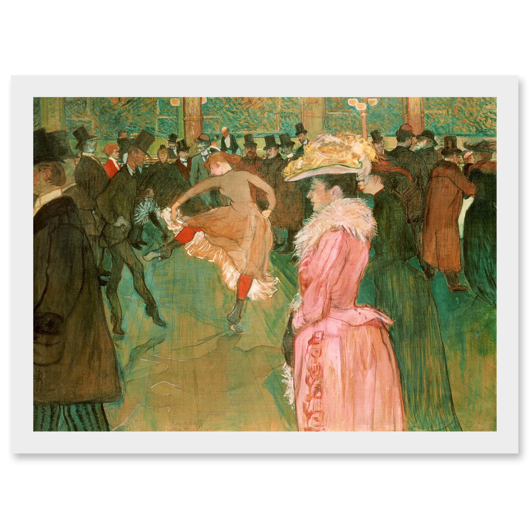Artery8 Henri De Toulouse Lautrec At The Moulin Rouge The Dance Artwork Framed Wall Art Print A4