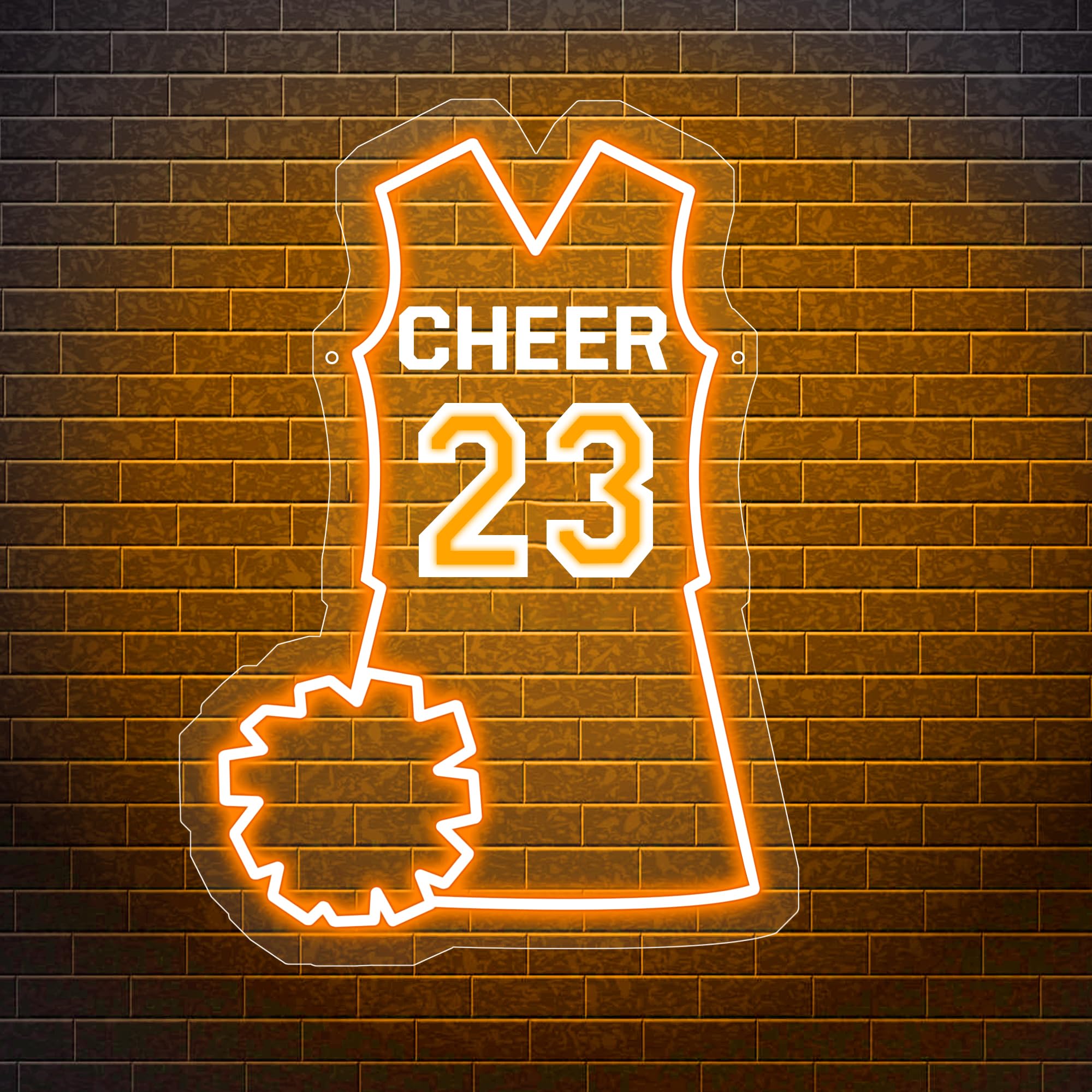 Personalized Cheer Uniform Neon Sign,Custom Cheerleaders Name Number Led Lights Up Sign for Wall Decor Bedroom Living Room Party Night Light Birthday Gift for Teen Girls Women