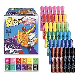 Mr. Sketch Scented Washable Markers, Chisel Tip Marker, Assorted Colors, 36 Count