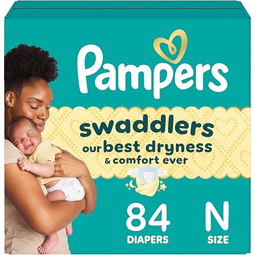 Pampers Swaddlers Diapers, Size 0 (up to 10 lbs), 84 Count, Absorbent, Keeps Baby Dry and Comfortable, Skin Safe Disposable Baby Diaper (Packaging May Vary)