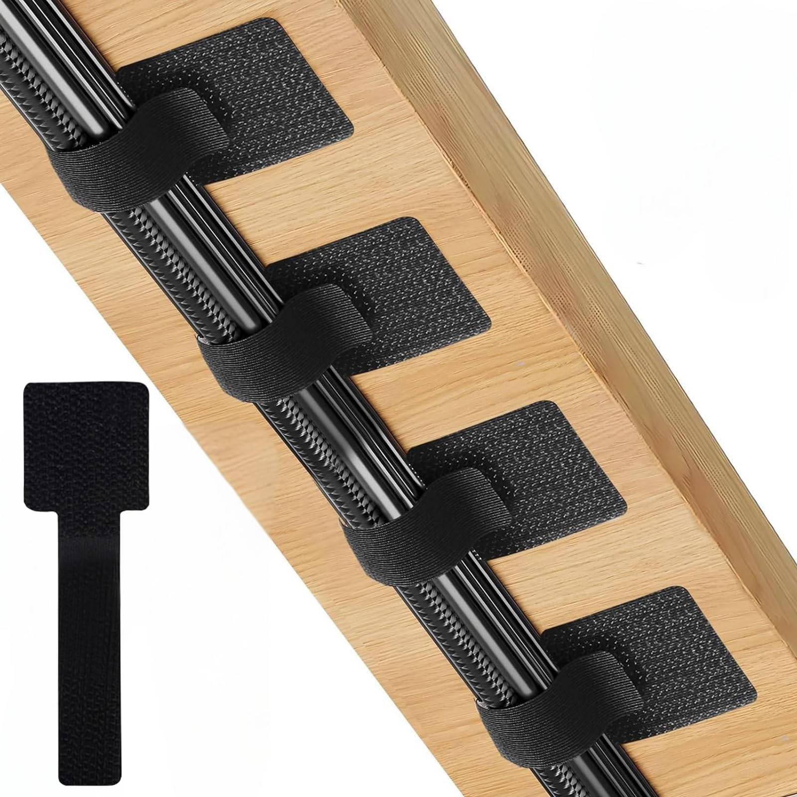 – 50PCS Cable Management Clips with 3M Strong Adhesive, Reusable Cable Ties & Wire Organizer Straps, Cord Management Holders for Under Desk Cable Organizer & Home Office Cable Tidy (Black)