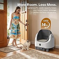 Vista 5 de OROLEY p - Caja de arena automática para gatos, caja de arena autolimpiante con monitoreo de aplicación, capacidad extragrande, sistema de control