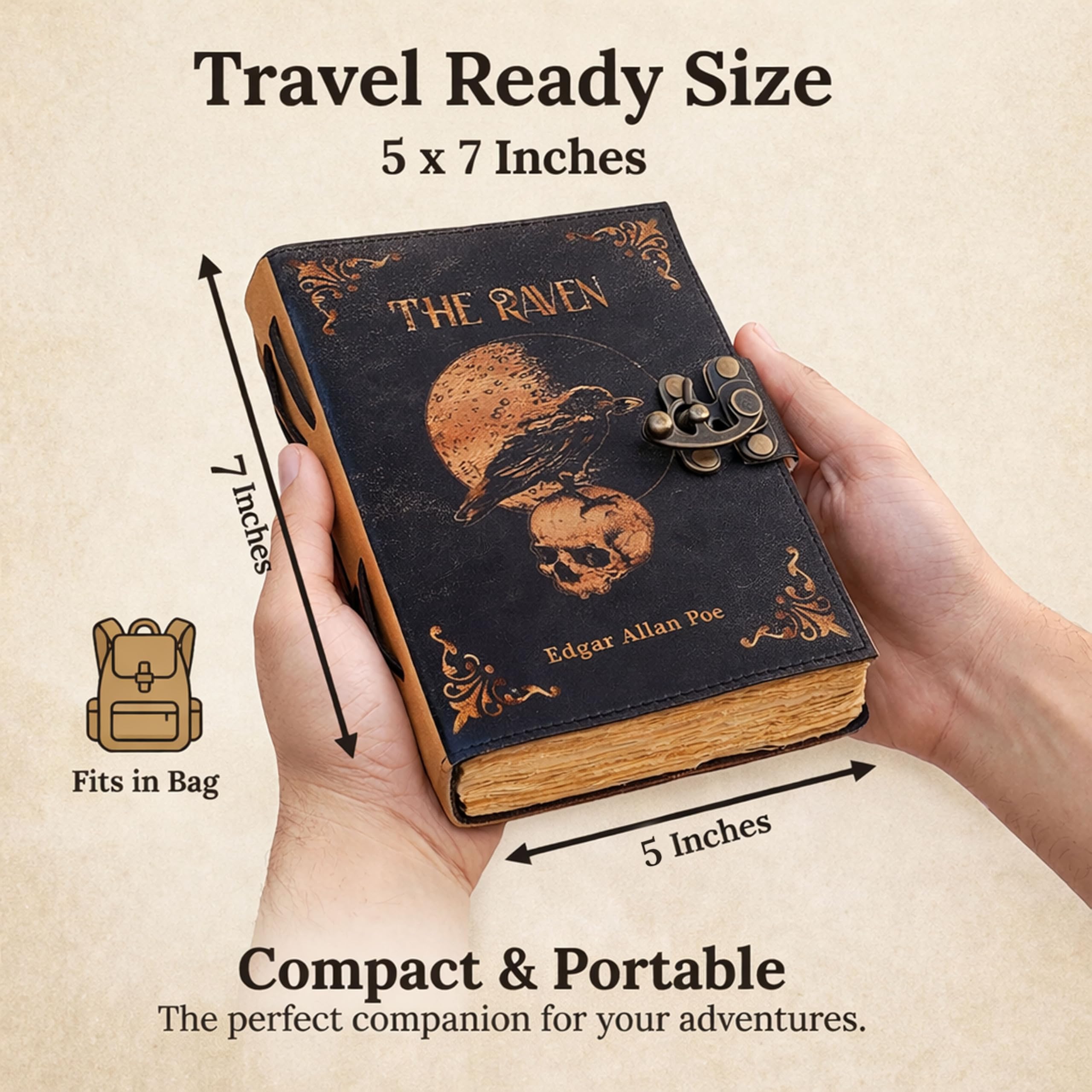 Amazon.com : Leather Gothic Journal Magical Raven Skull Spiral